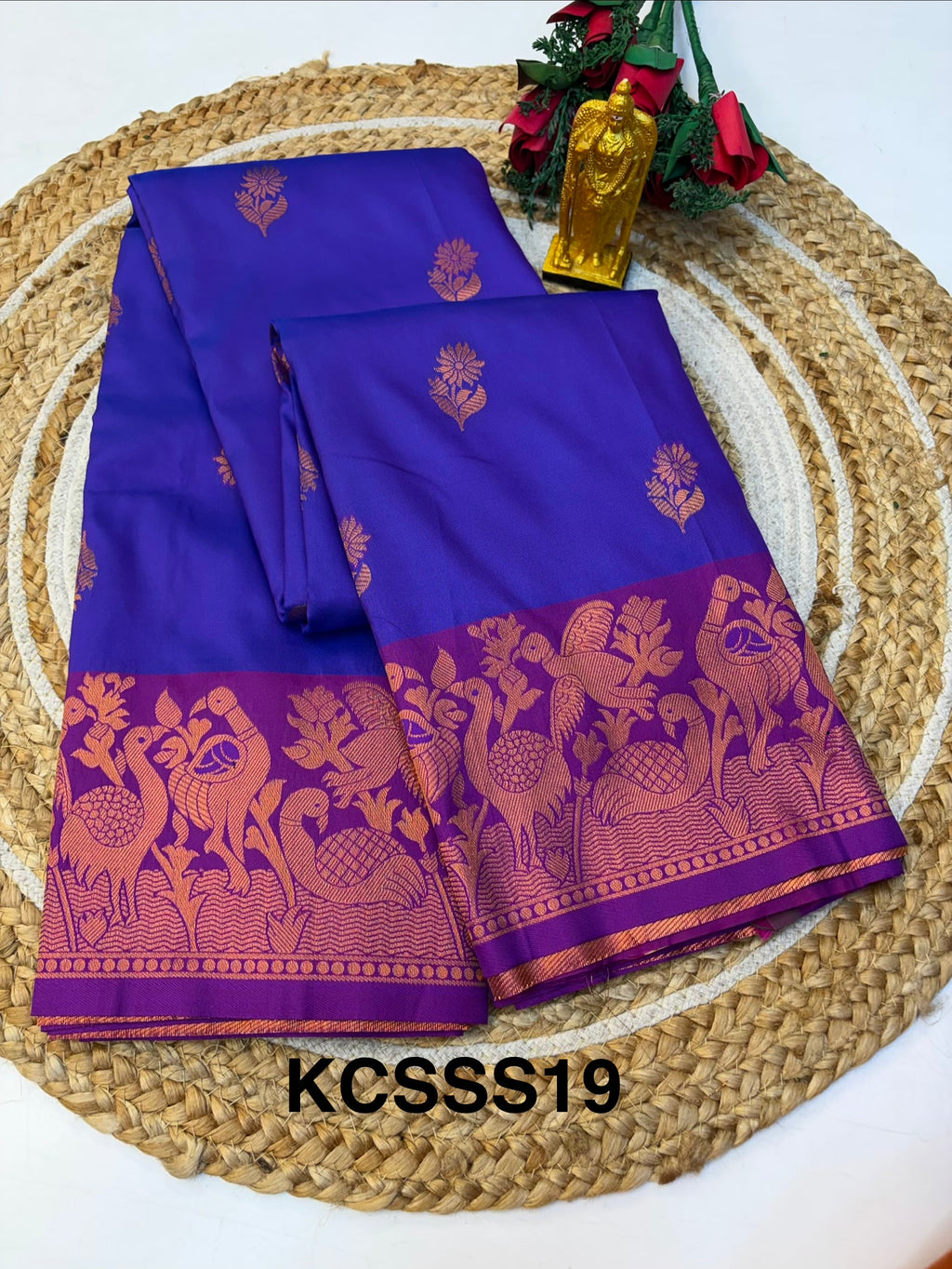 Soft Silk Saree Royal Blue Colour With Purple Border -(KCSSS19)