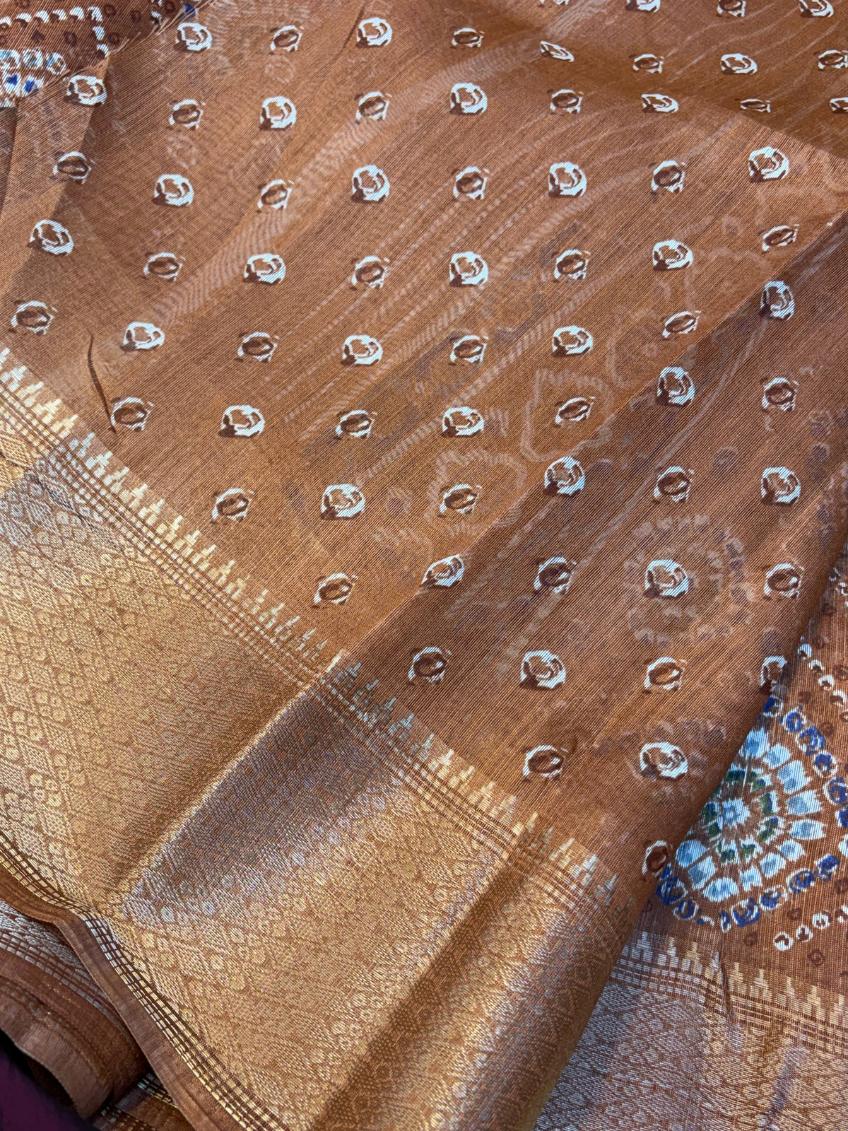 Fancy cotton blend saree with blouse and budget-friendly pricing (KCJC37)