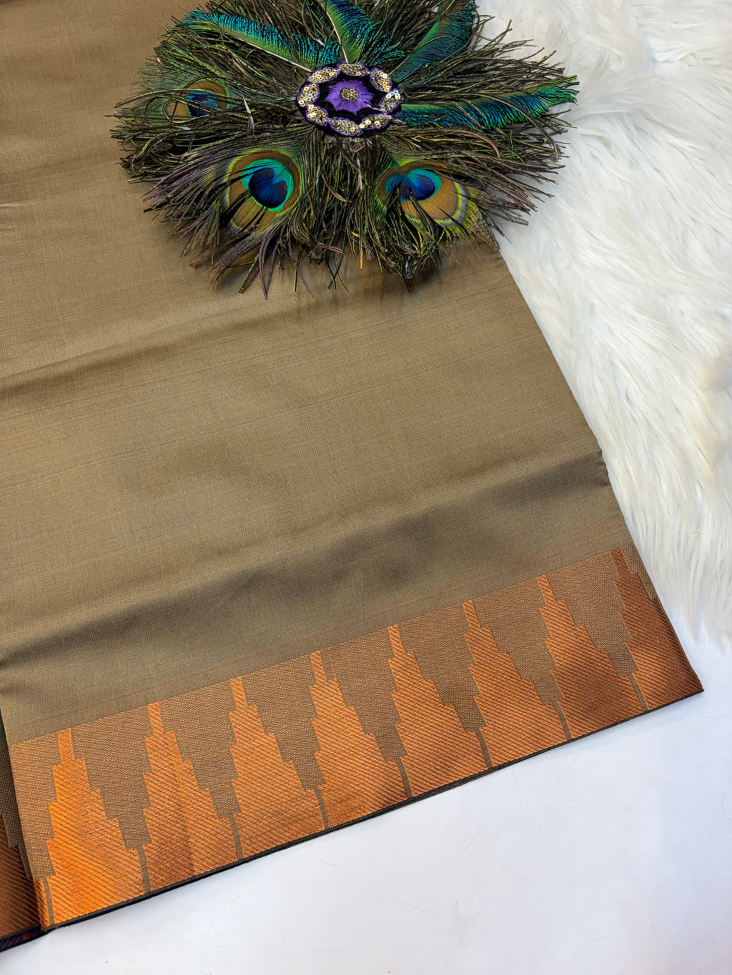 Plain Saree Contrast Border -(KCBF005)