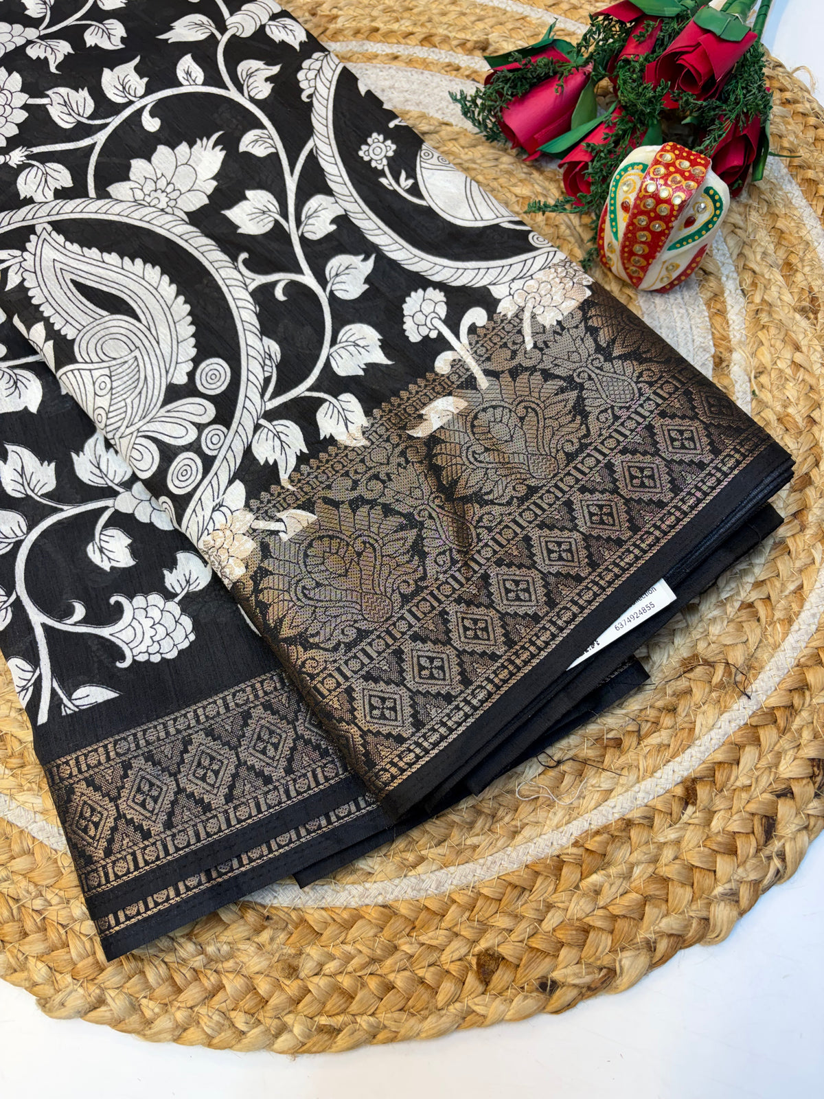 Kalamkari Dola Silk Saree with Blouse and Fabulous Look.(KCBKS25)