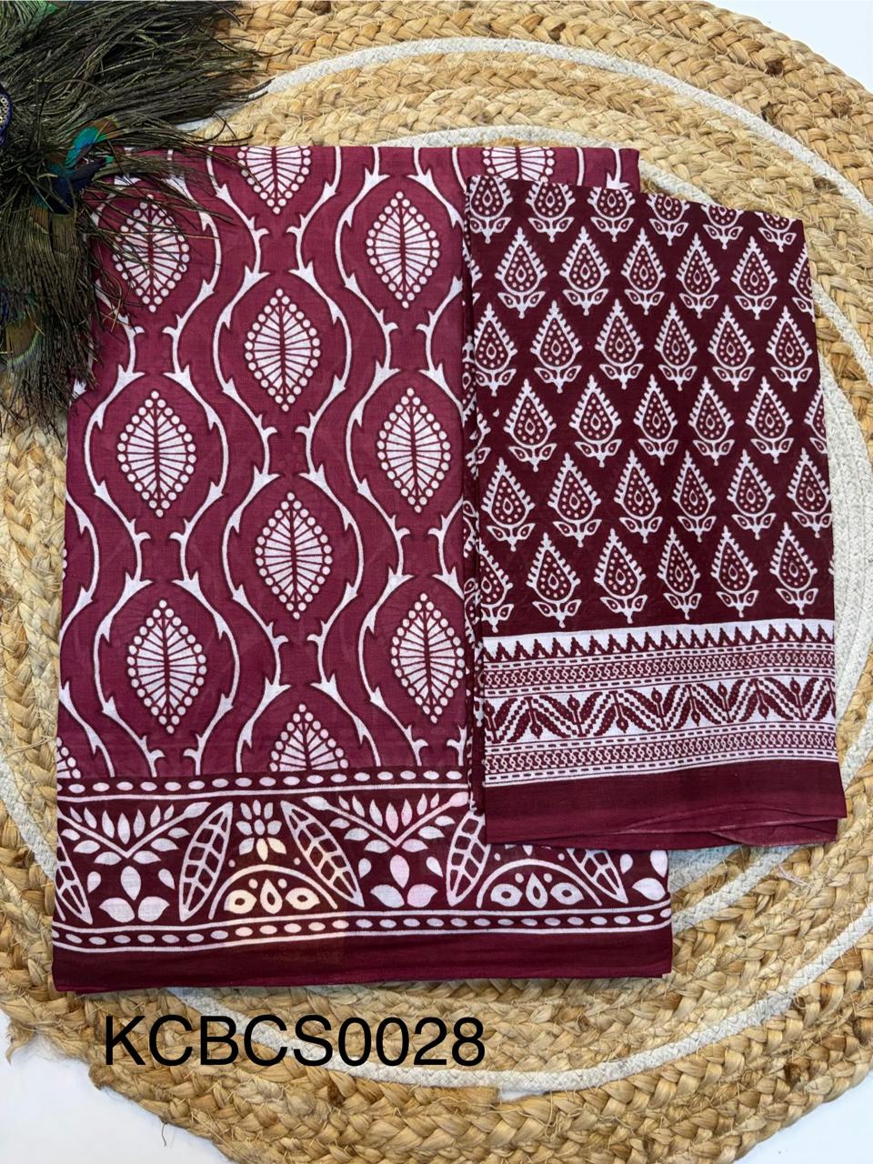 Bagru Cotton Saree with 1M Separate Blouse.(KCBCS0028)