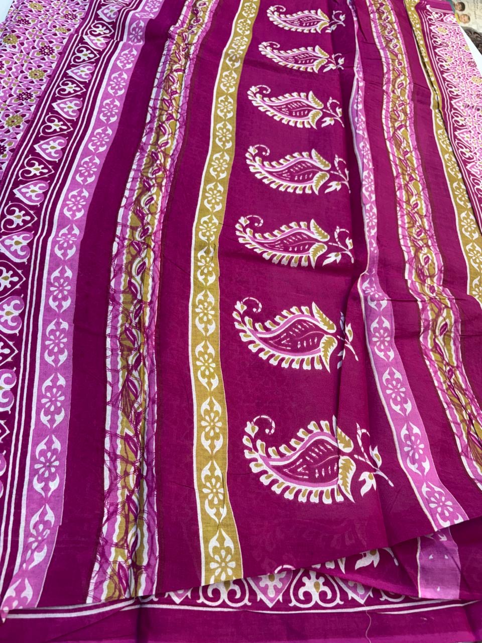 Bagru Cotton Saree with 1M Separate Blouse.(KCBCS006)