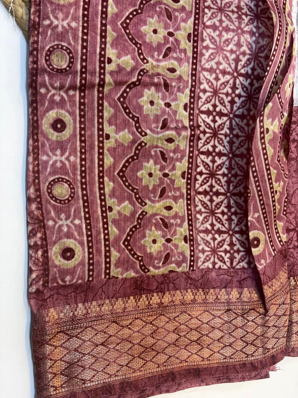 Fancy Cotton Blend Saree With Blouse, Fabulous Look and Budget-friendly pricing.(KCJC51)
