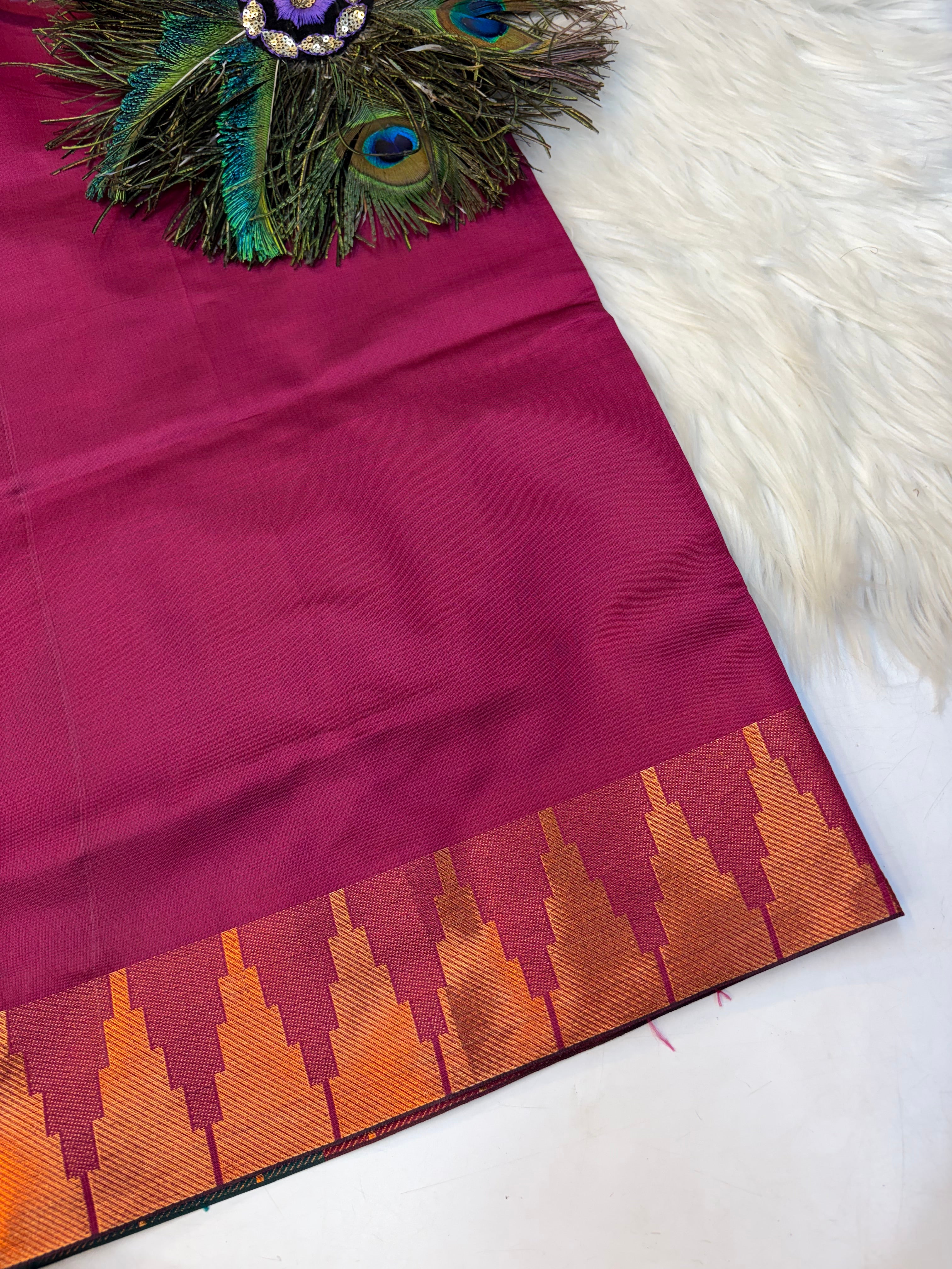 Plain Saree Contrast Border -(KCBF004)