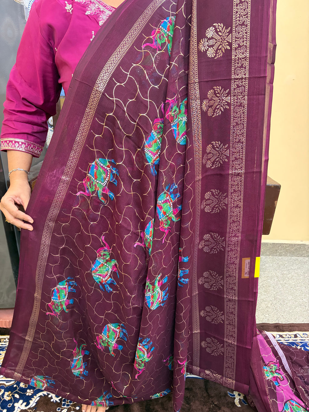 Budget-friendly Foil Print Saree(KCFS09)