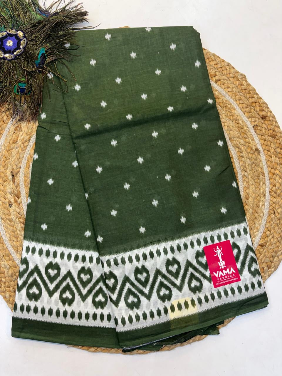 Bagru Cotton Saree with 1M Separate Blouse.(KCBCS0012)