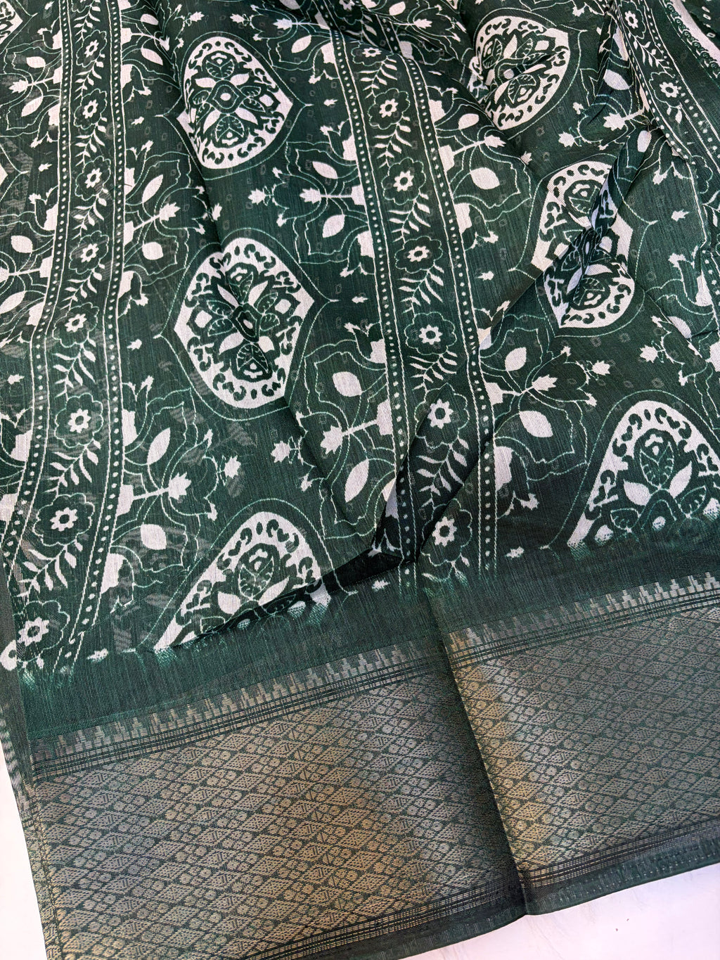 Fancy cotton blend saree with blouse and budget-friendly pricing (KCJC03)
