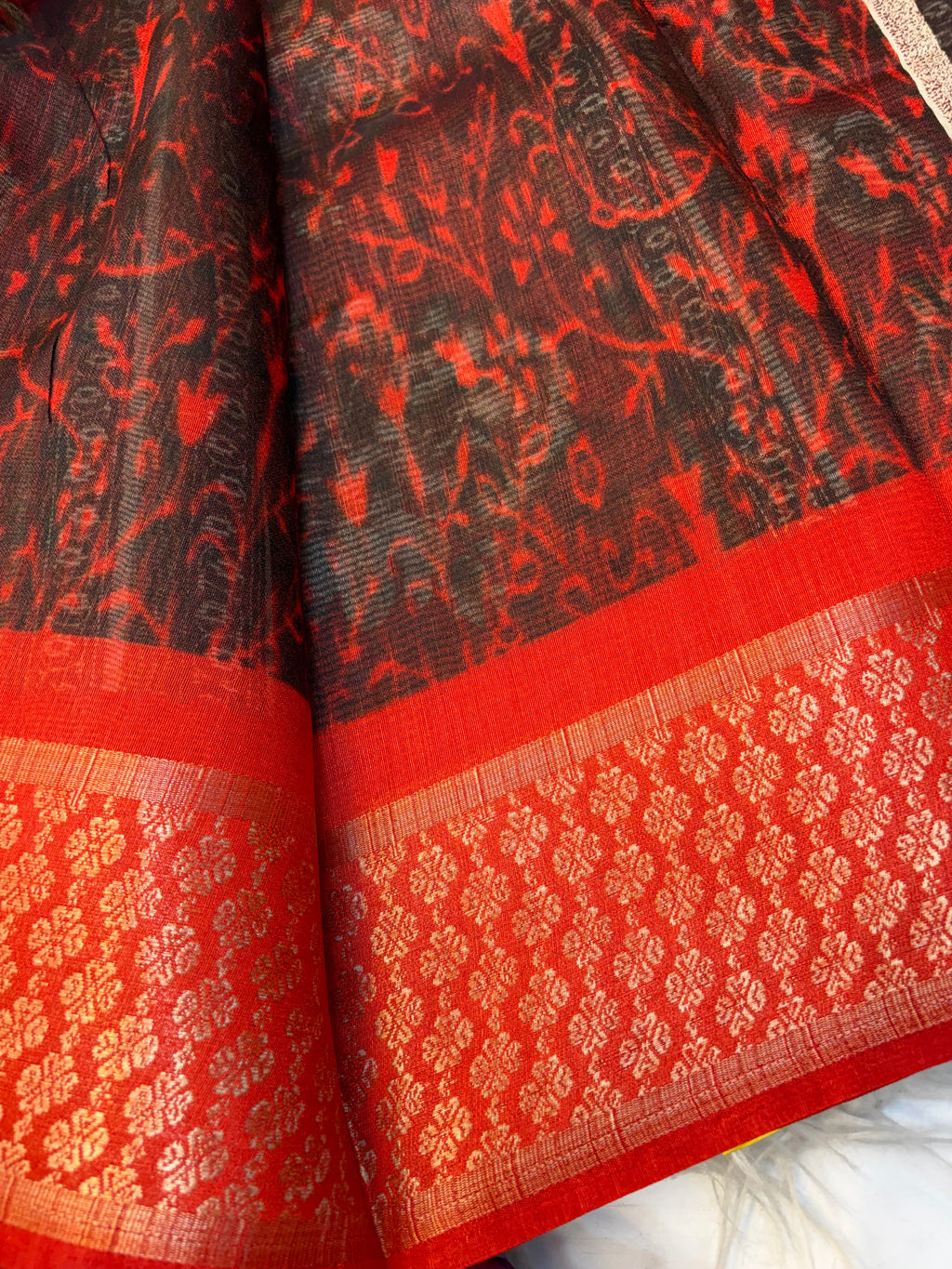 Fancy cotton blend saree with blouse and budget-friendly pricing (KCJC35)