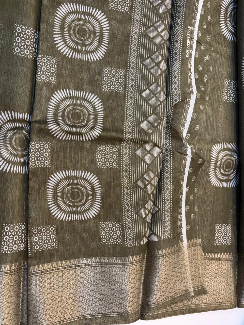 Fancy Cotton Blend Saree With Blouse, Fabulous Look and Budget-friendly pricing.(KCJC15)