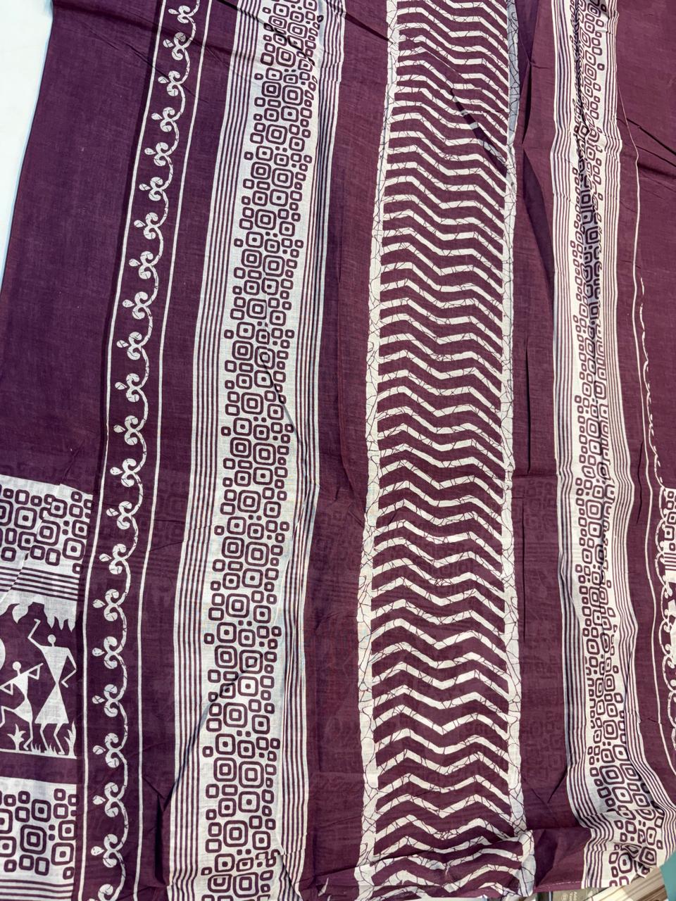Bagru Cotton Saree with 1M Separate Blouse.(KCBCS0036)
