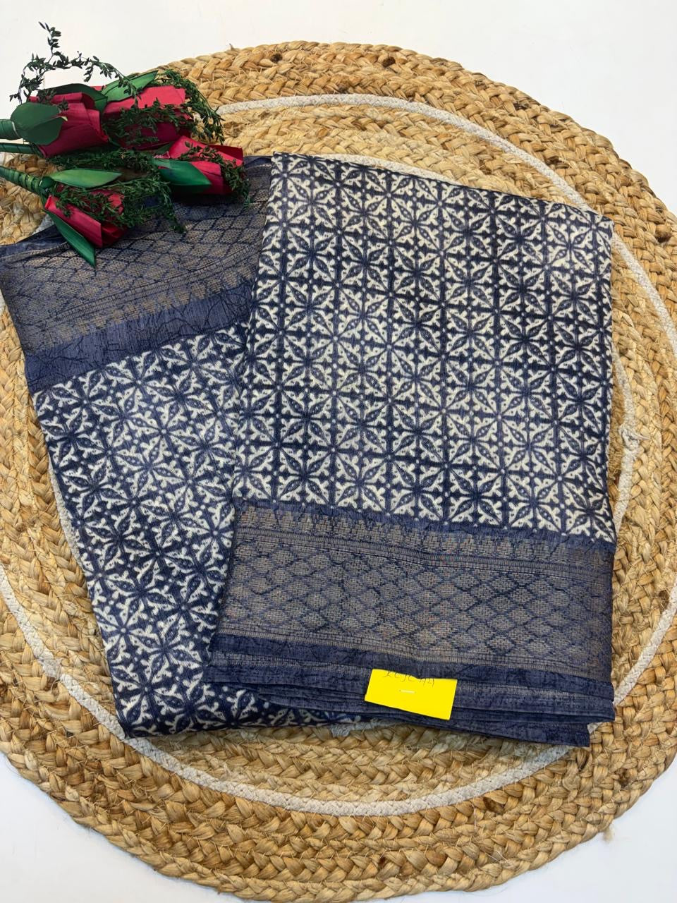 Fancy Cotton Blend Saree With Blouse, Fabulous Look and Budget-friendly pricing.(KCJC44)