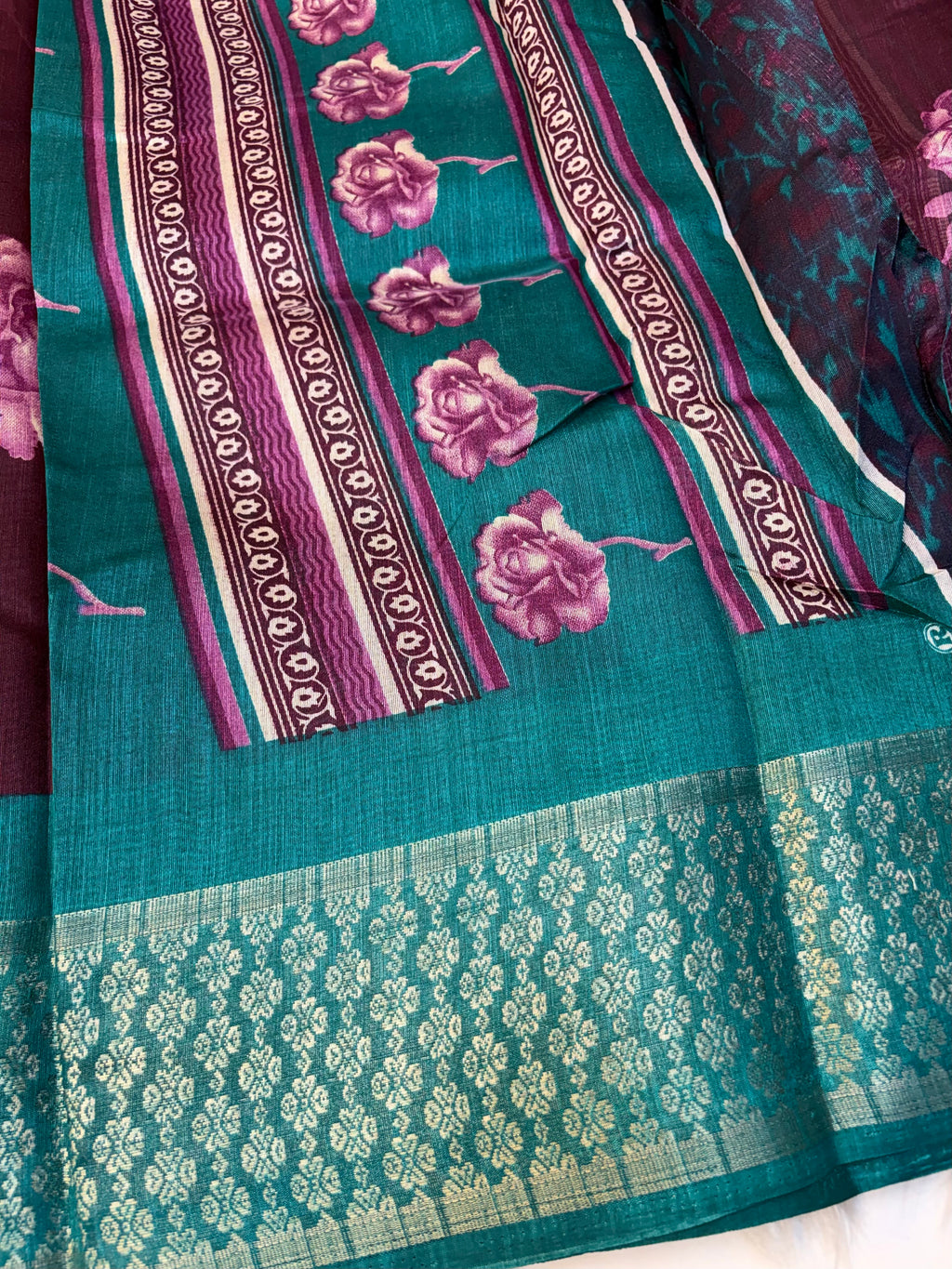 Fancy cotton blend saree with blouse and budget-friendly pricing (KCJC53)