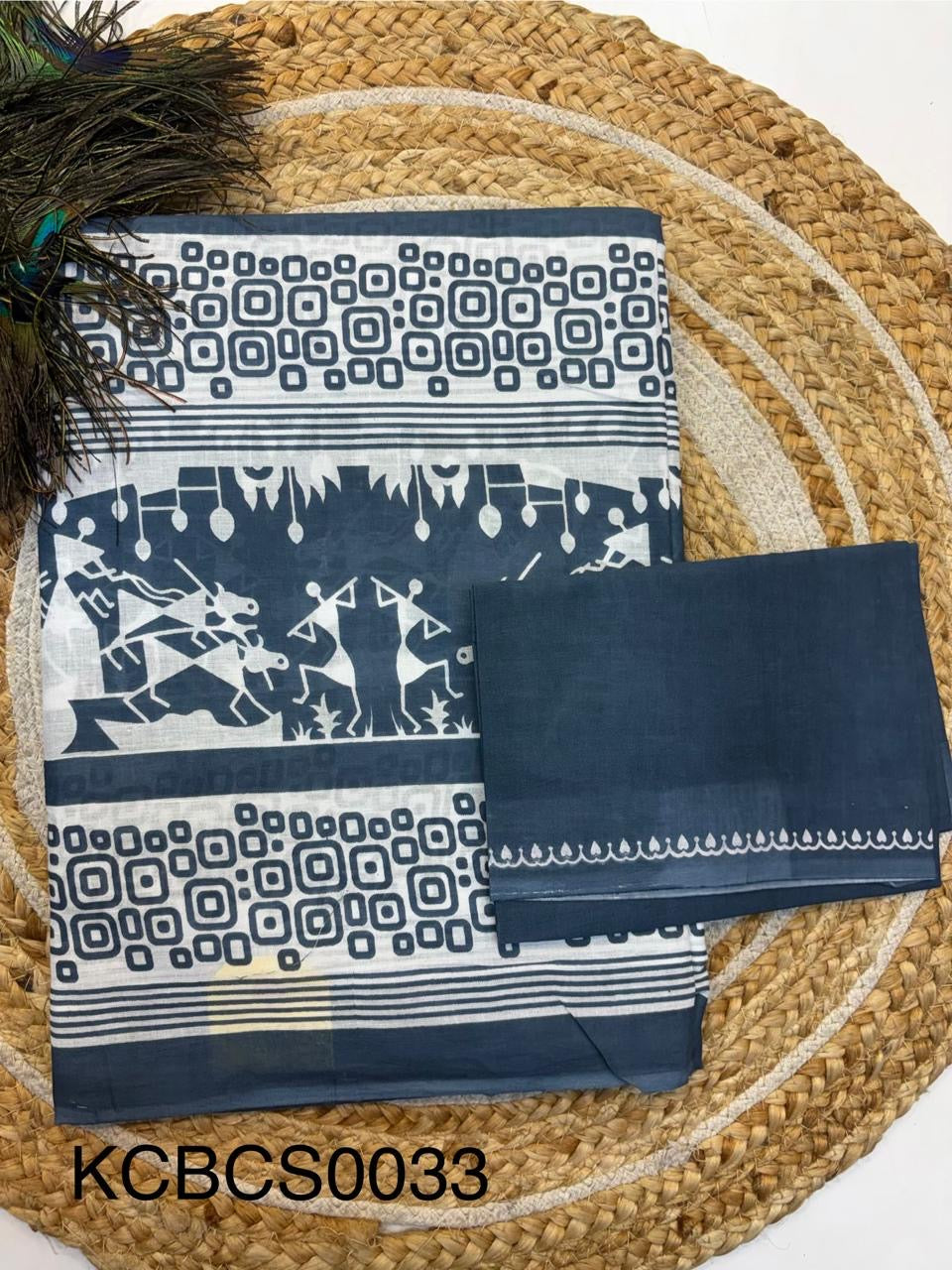 Bagru Cotton Saree with 1M Separate Blouse.(KCBCS0033)