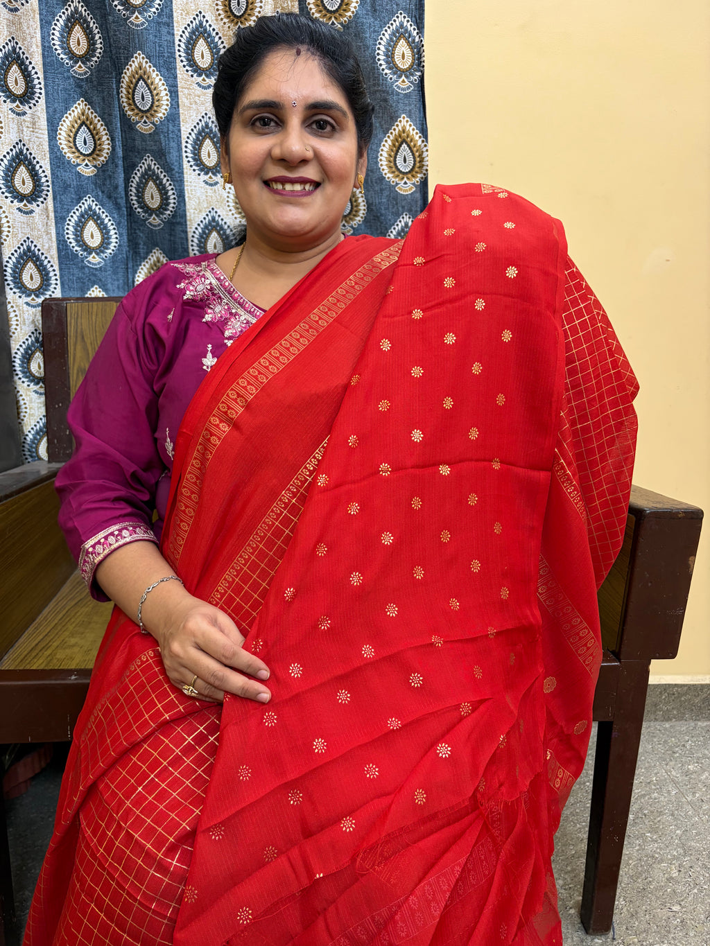 Budget-friendly Foil Print Saree(KCFS07)