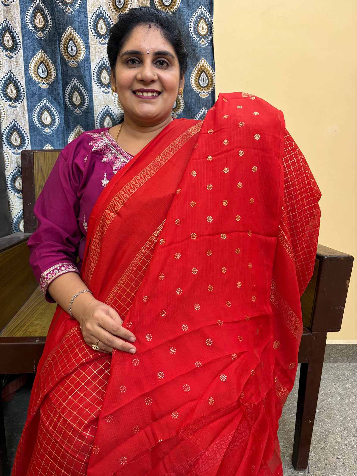 Budget-friendly Foil Print Saree(KCFS07)