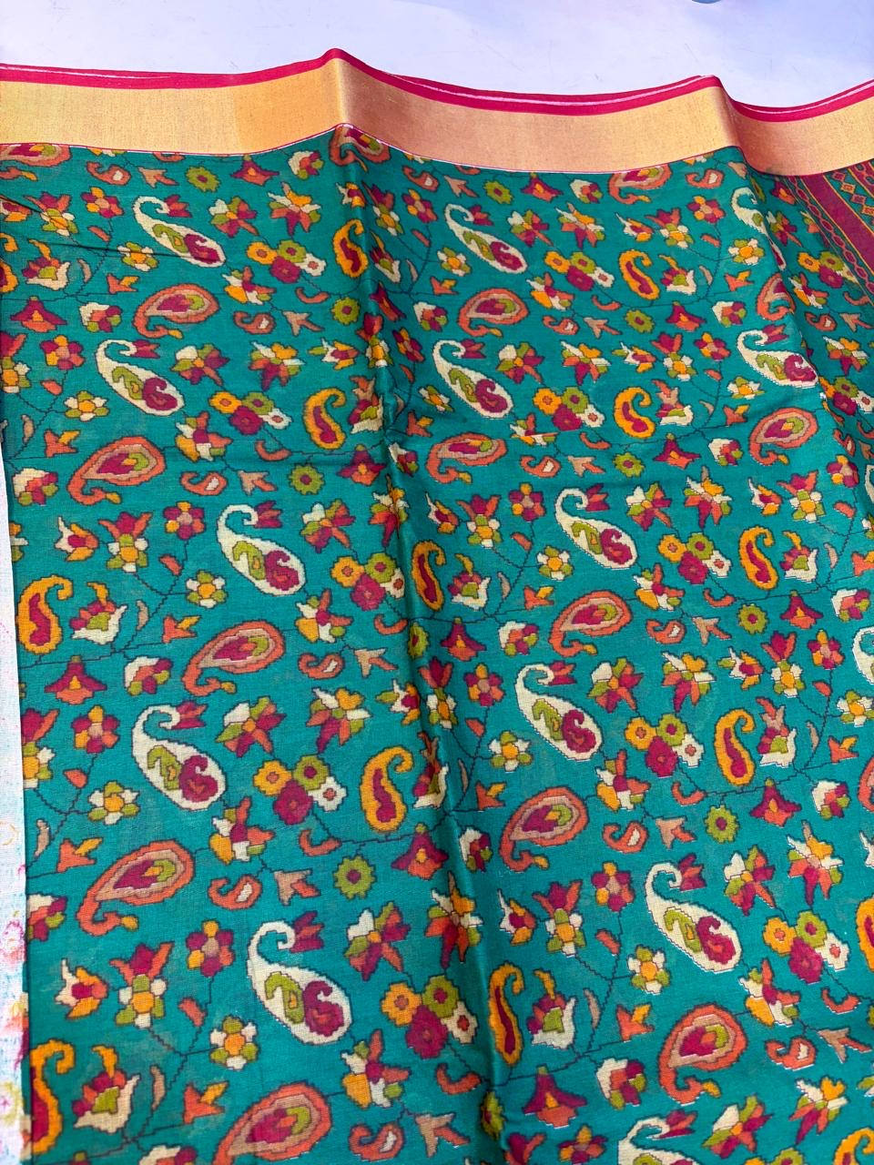Karishma Cotton Saree with Blouse and Gorgeous look.(KCKC20)