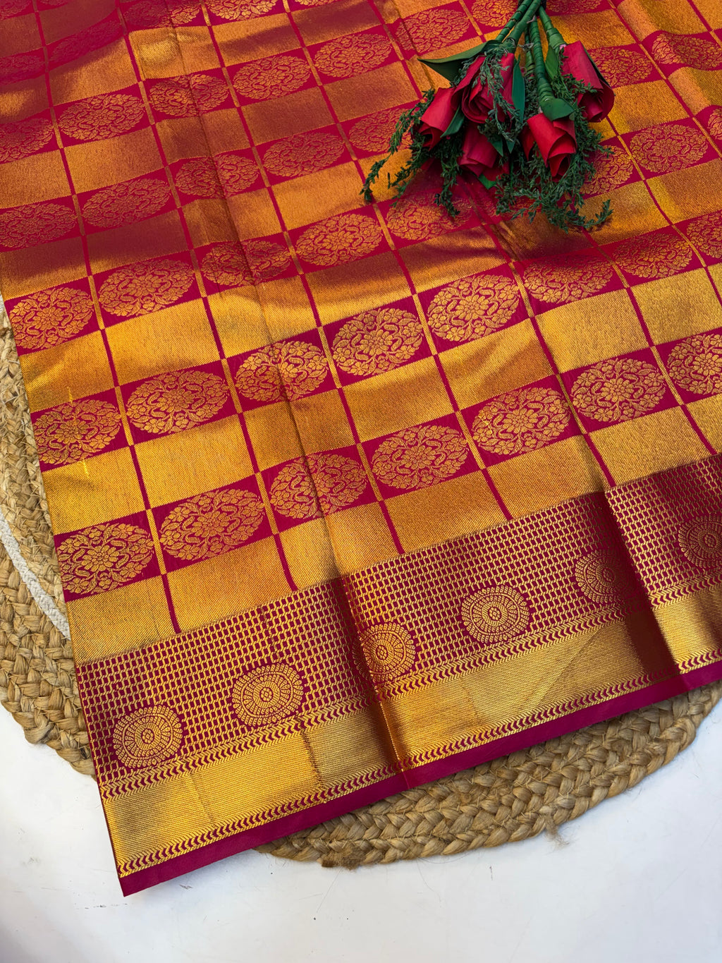 Silk Saree Pattu Dark Blue With Purple Border -(KCSSP001)