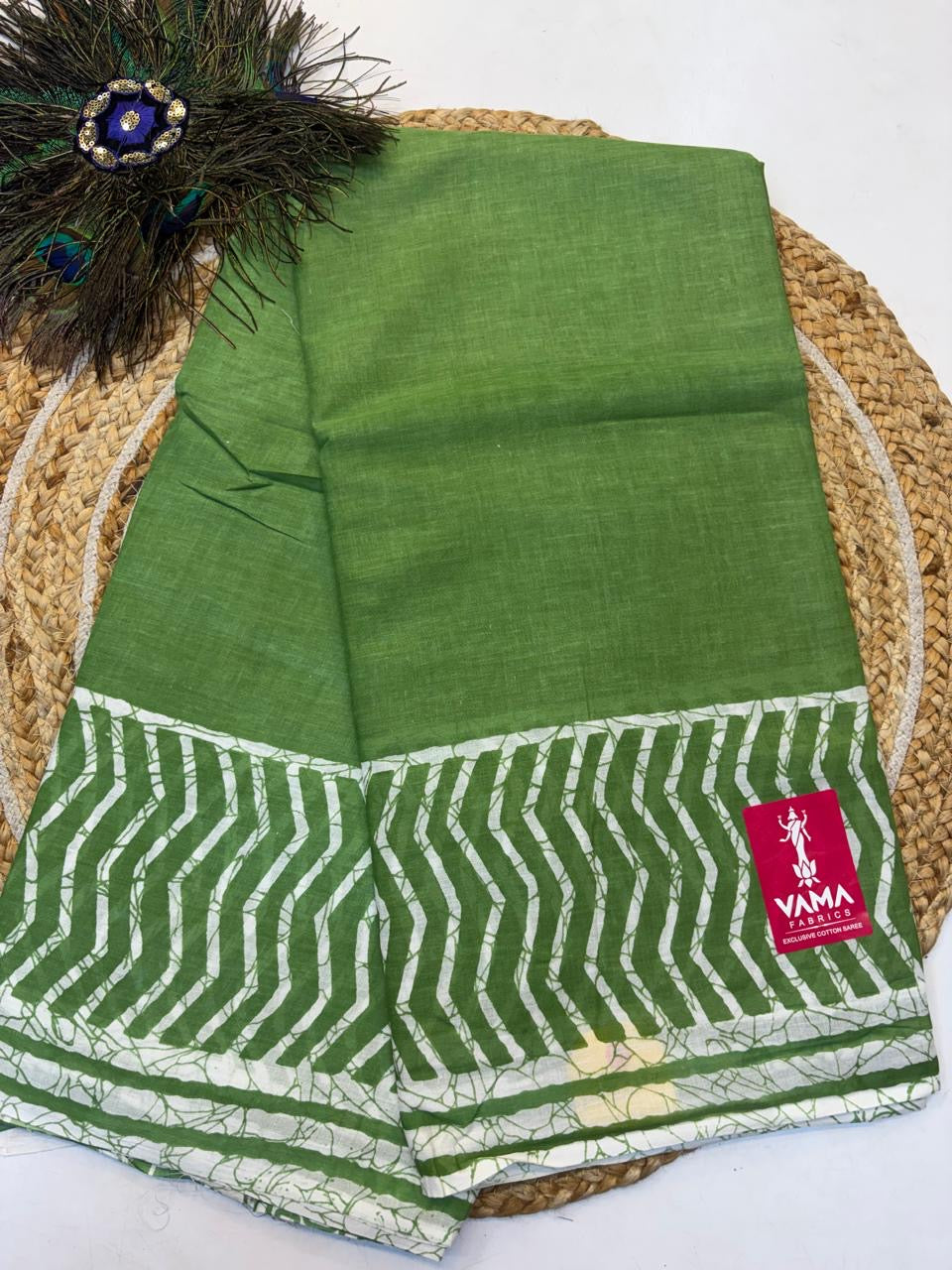 Bagru Cotton Saree with 1M Separate Blouse.(KCBCS0024)
