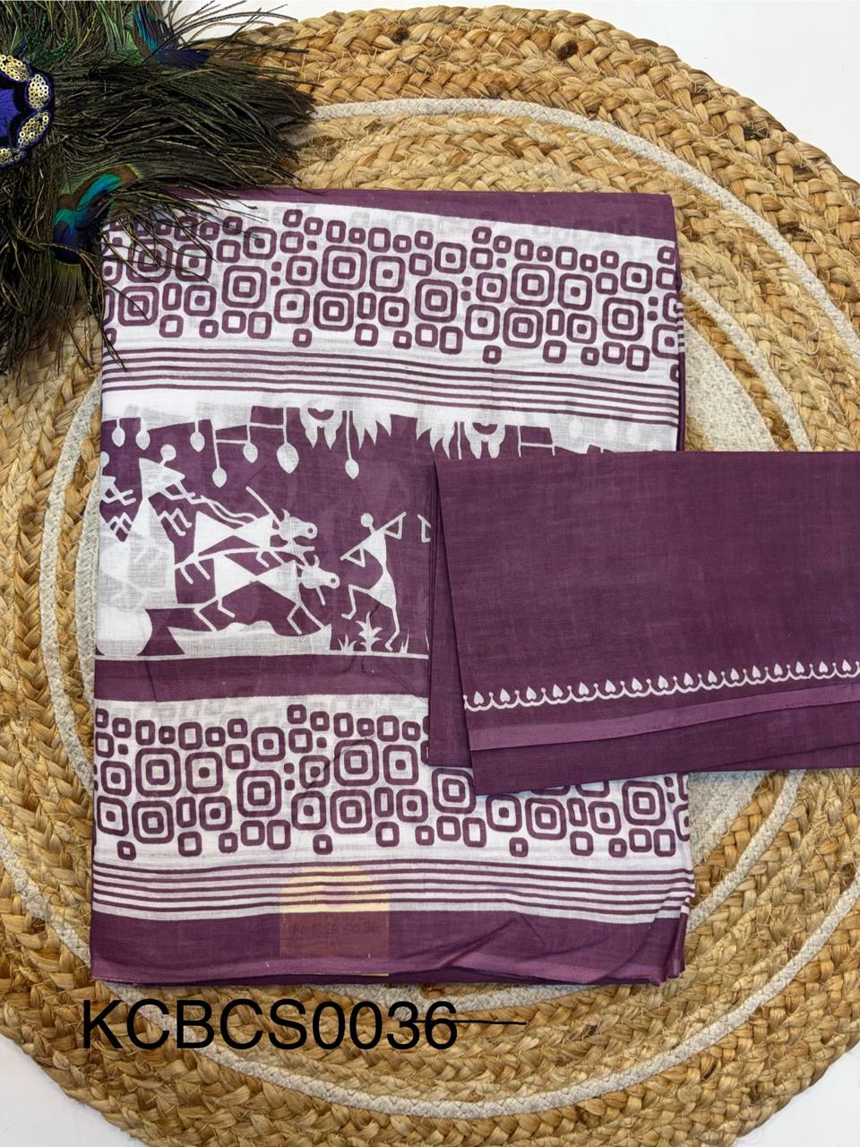 Bagru Cotton Saree with 1M Separate Blouse.(KCBCS0036)