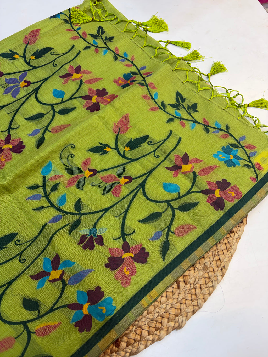 Linen Blended Cotton Saree with Blouse(KCLBC003)