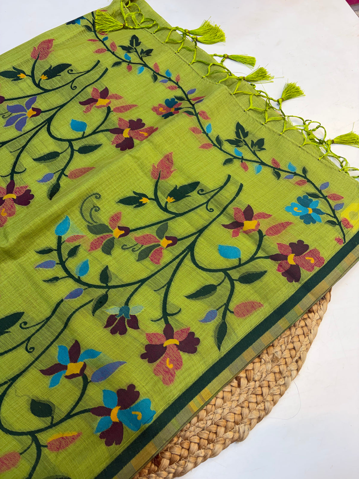 Linen Blended Cotton Saree with Blouse(KCLBC003)