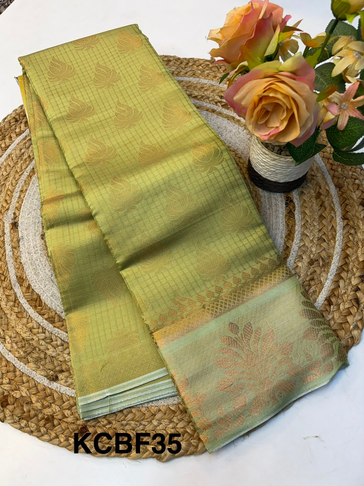 Fancy Tissue Border Silk Saree for Premium Look (KCBF35)