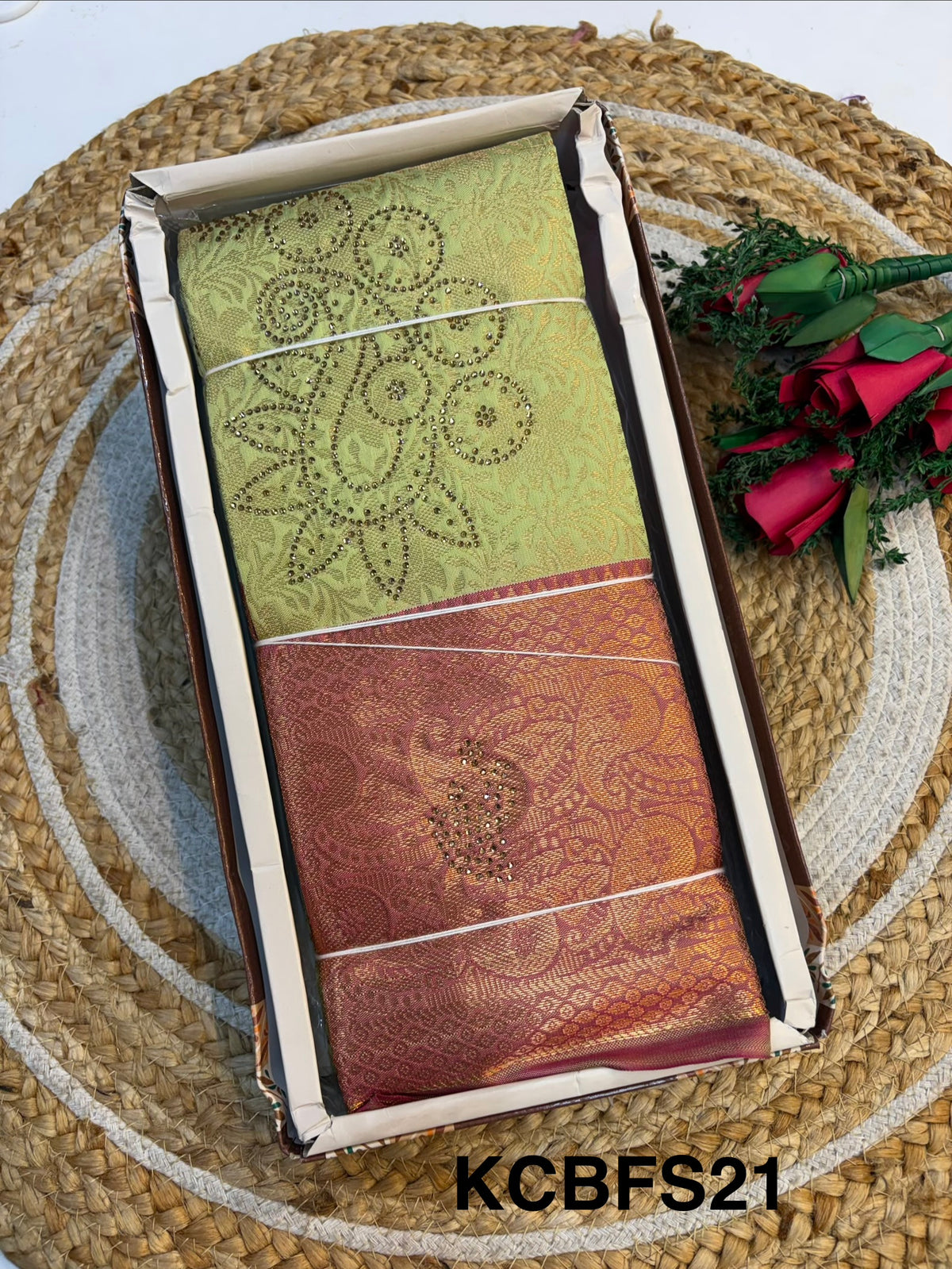 Budget friendly Silk Saree With Stones(KCBFS21)