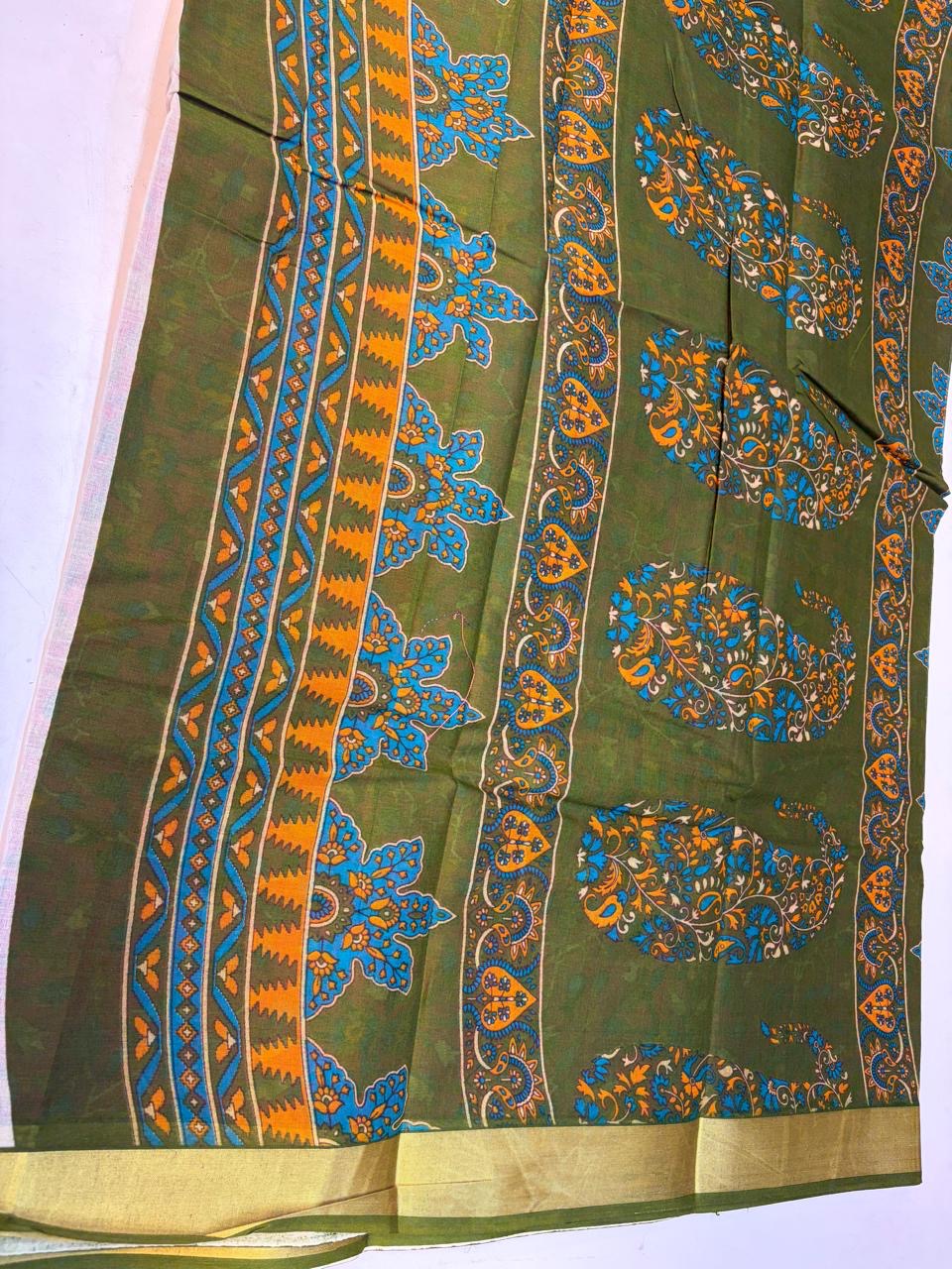 Karishma Cotton Saree with Blouse and Gorgeous look.(KCKC19)