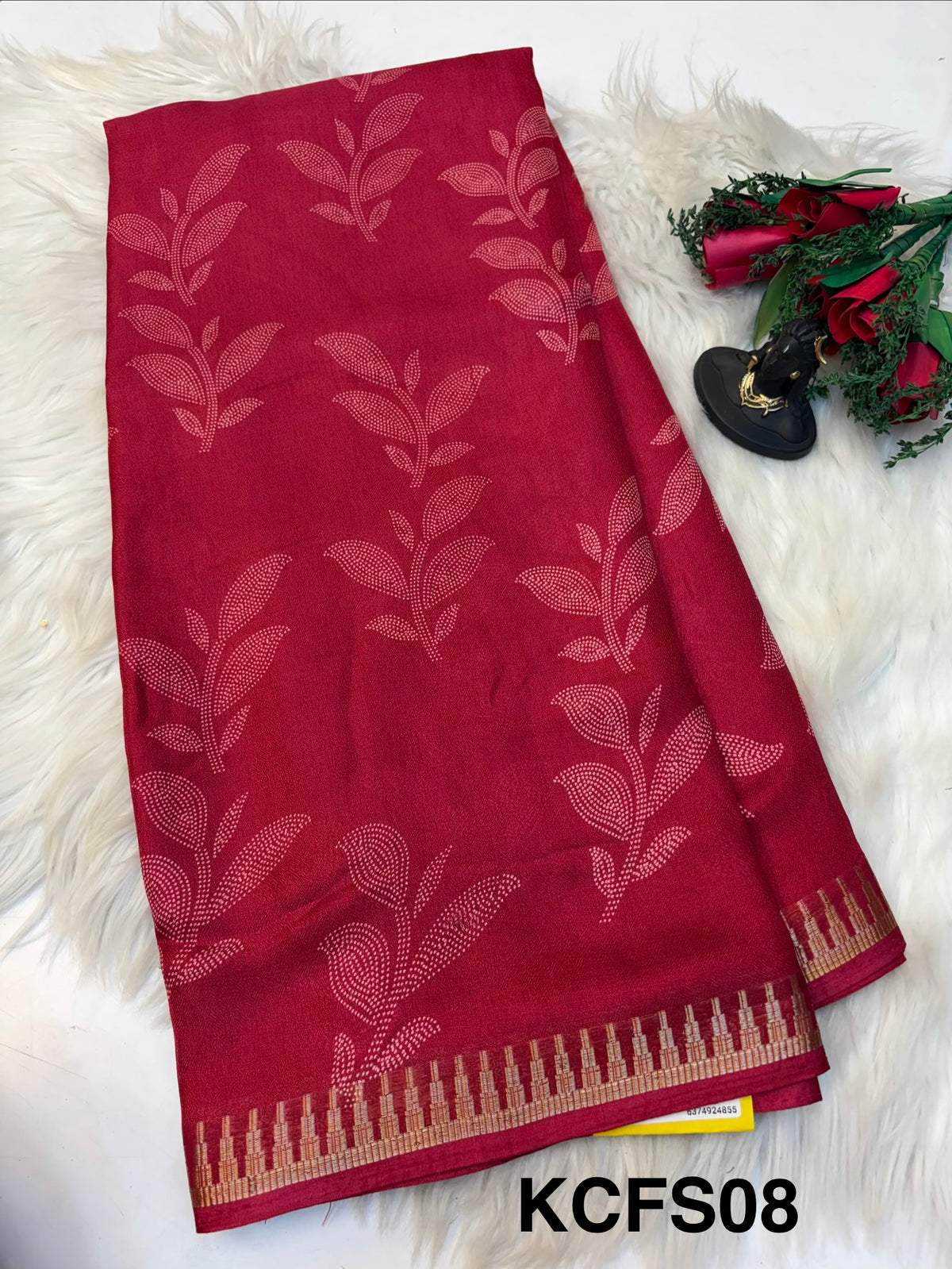 Jarjet sarees with Blouse-(KCFS08)