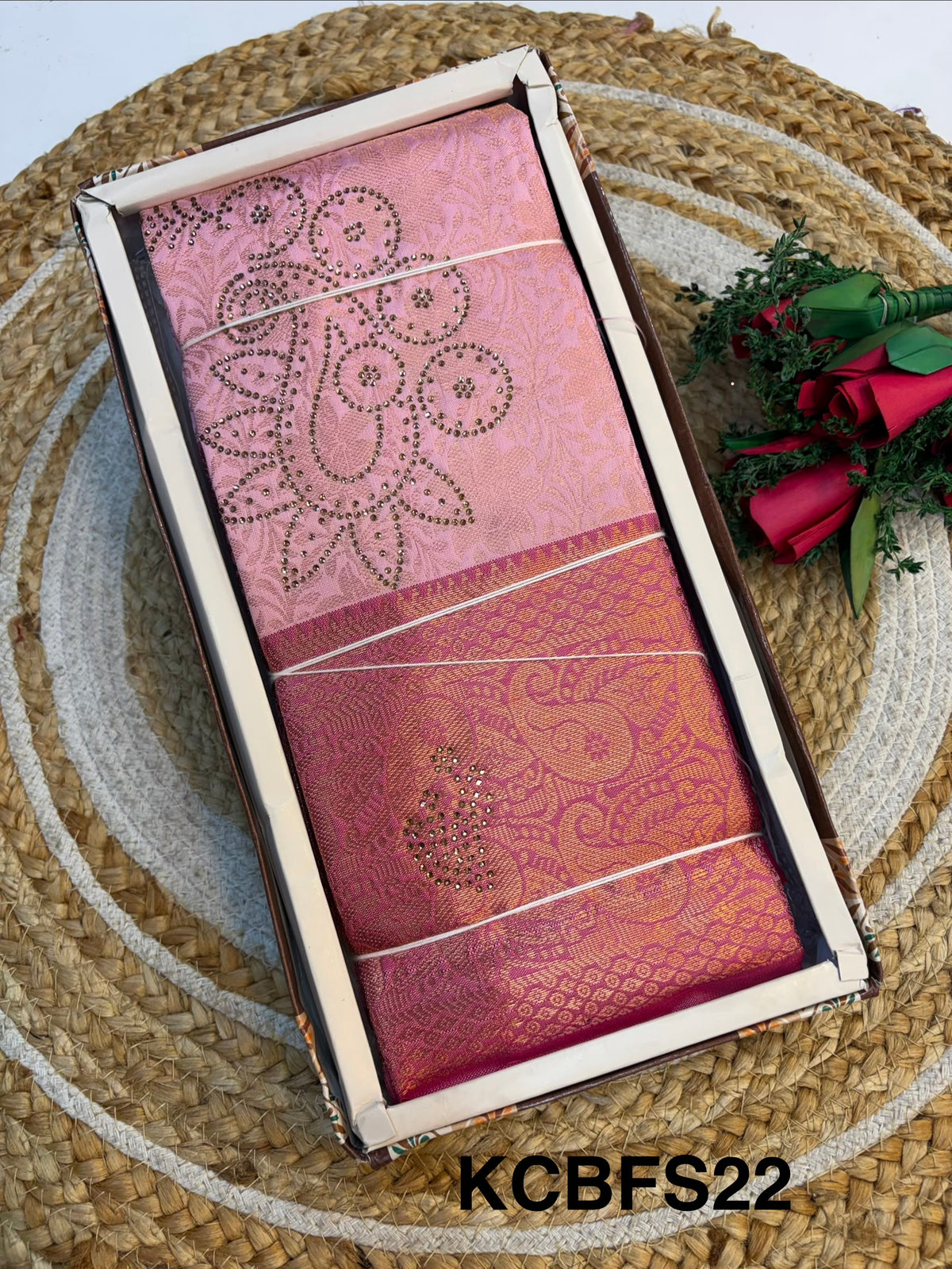 Budget friendly Silk Saree With Stones(KCBFS22)