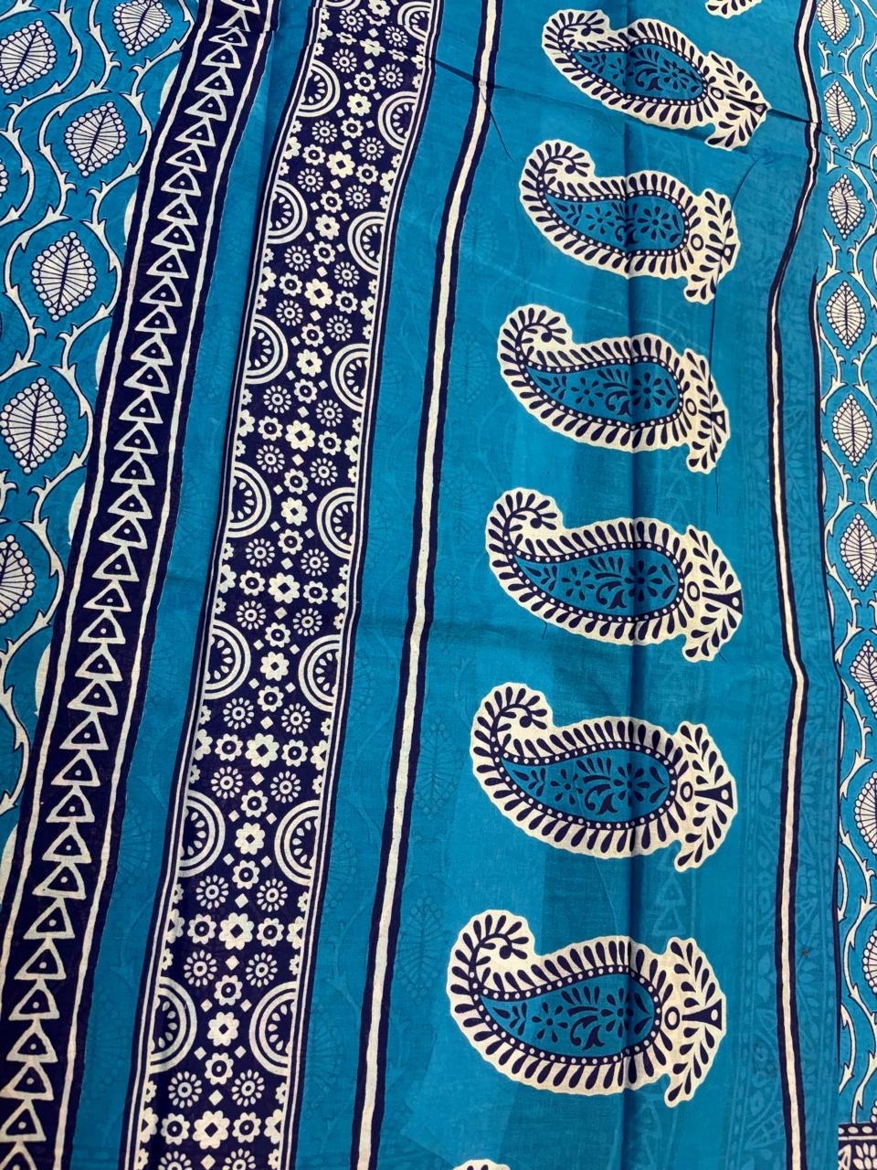 Bagru Cotton Saree with 1M Separate Blouse.(KCBCS0030)