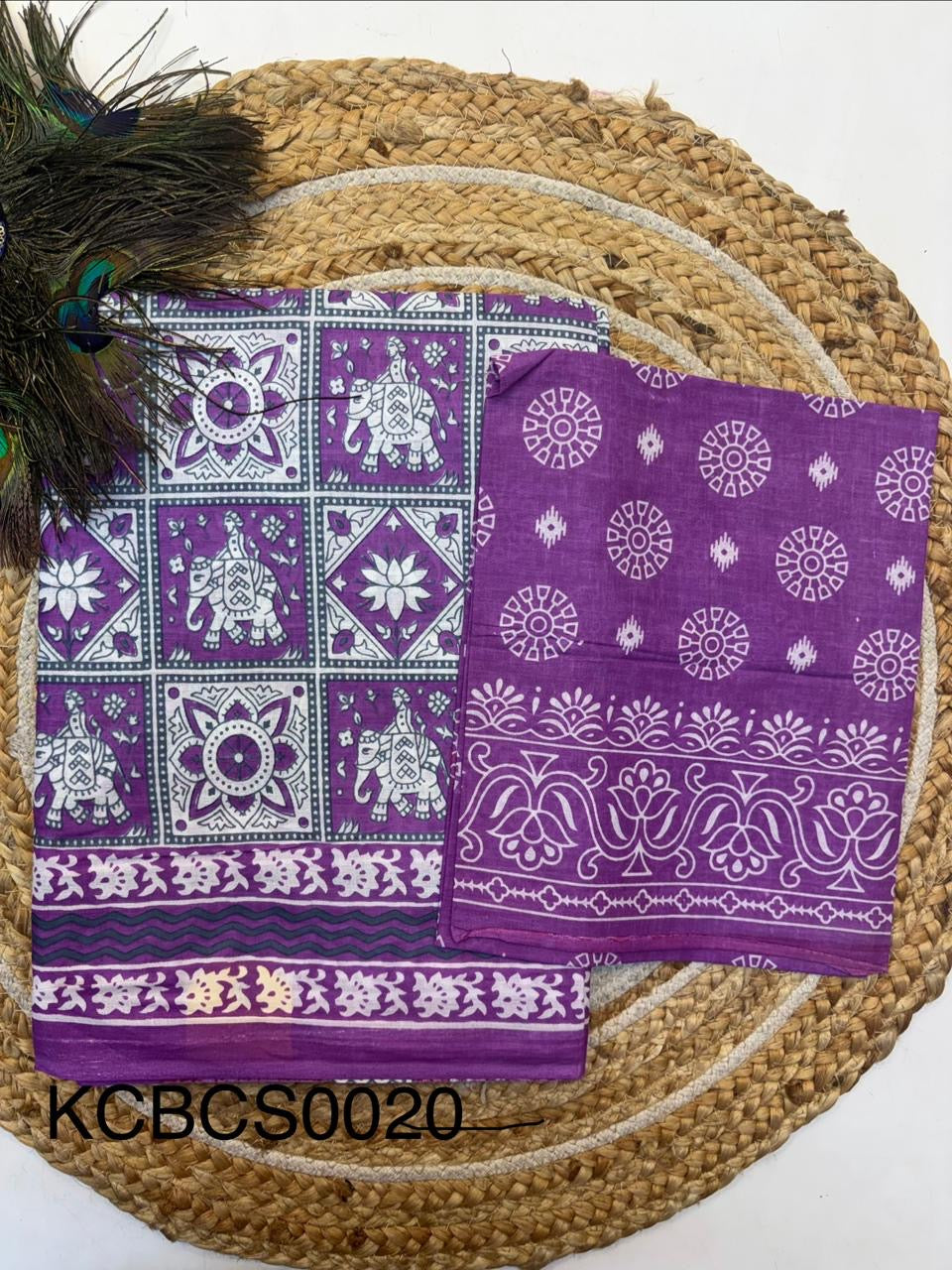 Bagru Cotton Saree with 1M Separate Blouse.(KCBCS0020)