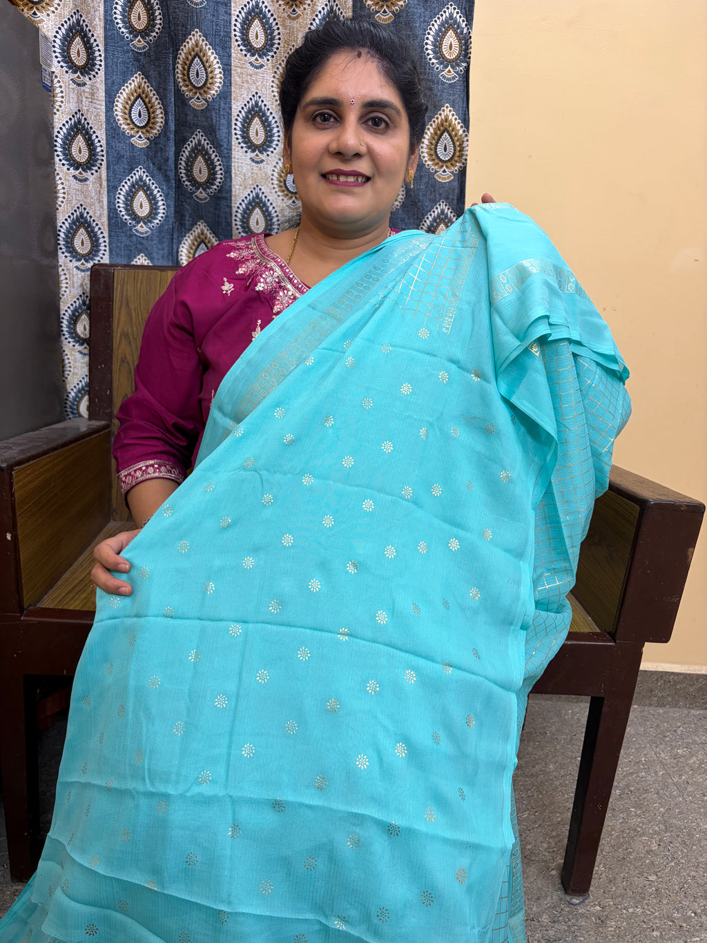 Budget-friendly Foil Print Saree(KCFS02)