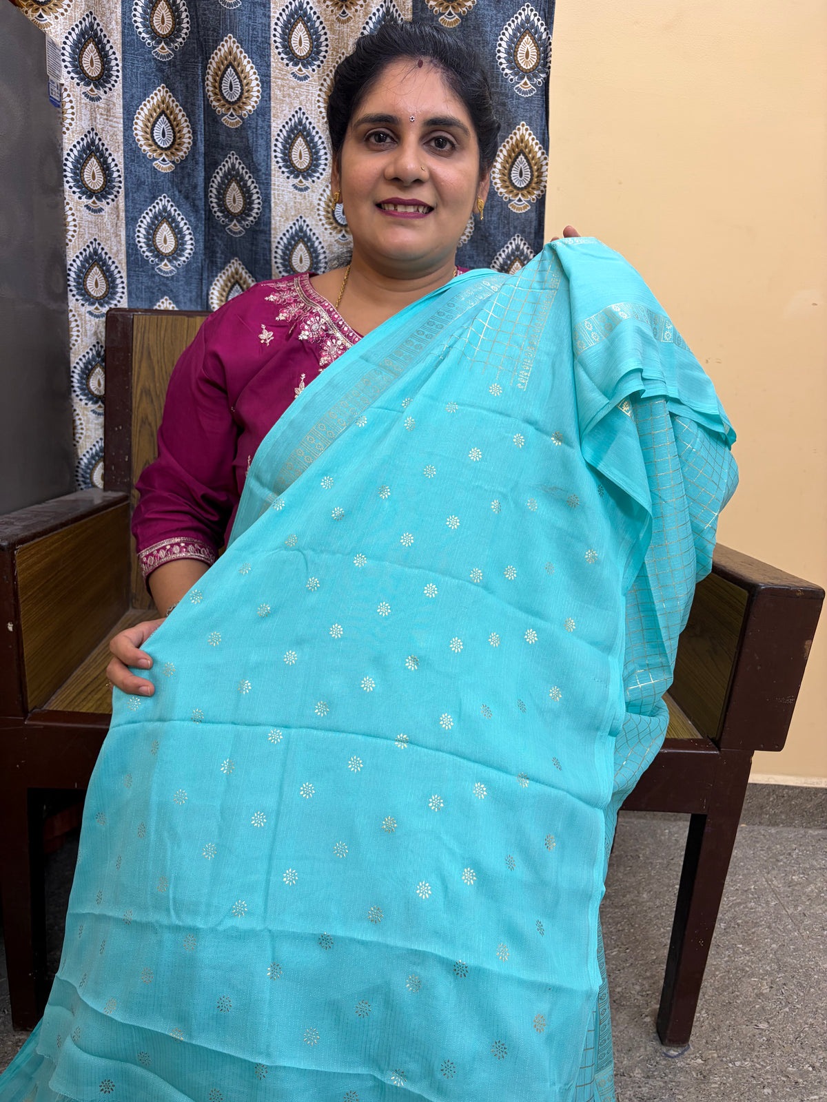 Budget-friendly Foil Print Saree(KCFS02)