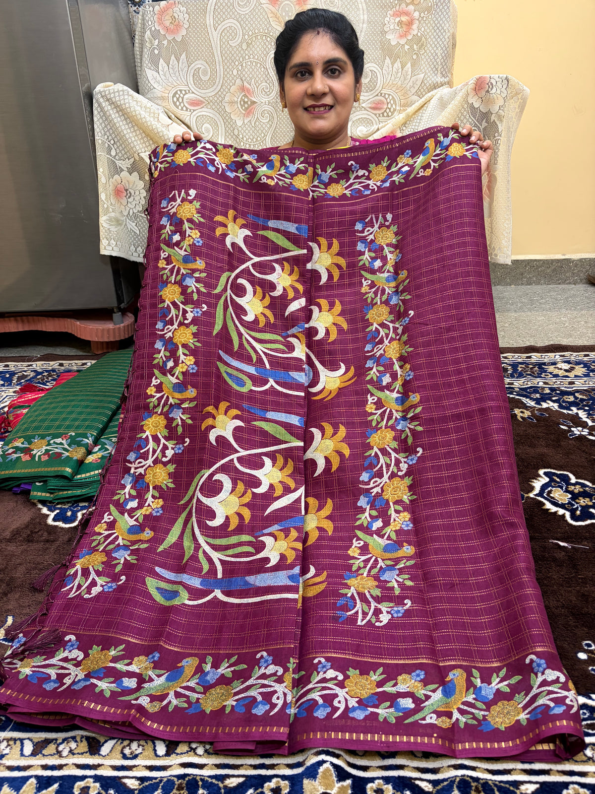 Mangalgiri Mix Cotton Saree with blouse (KCFCS05)