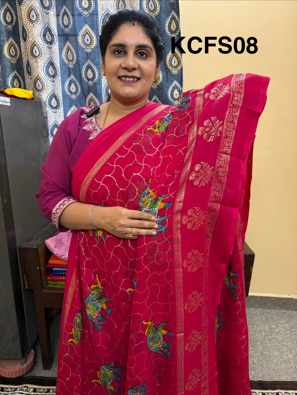 Budget-friendly Foil Print Saree(KCFS08)