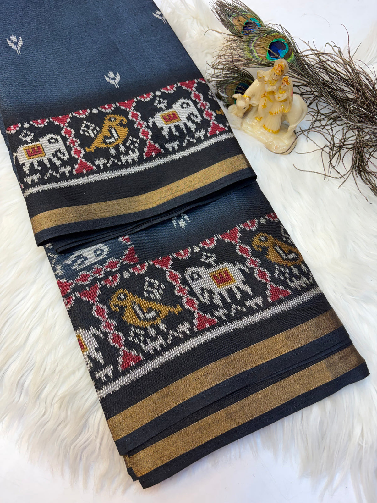 Black berry cotton saree with blouse (KCFB06)