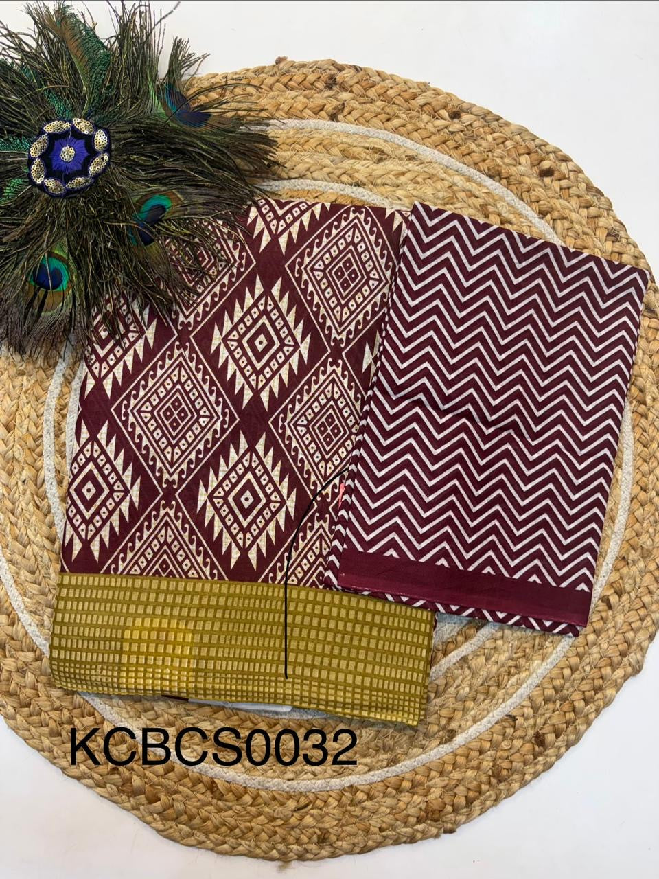 Bagru Cotton Saree with 1M Separate Blouse.(KCBCS0032)