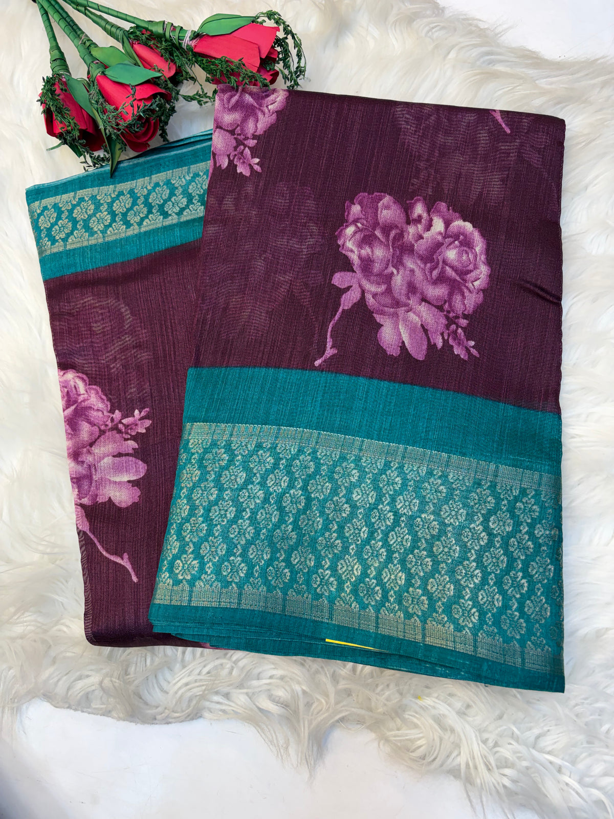 Fancy cotton blend saree with blouse and budget-friendly pricing (KCJC53)