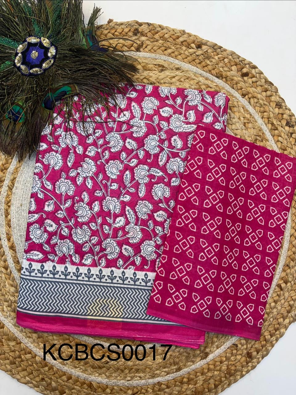 Bagru Cotton Saree with 1M Separate Blouse.(KCBCS0017)