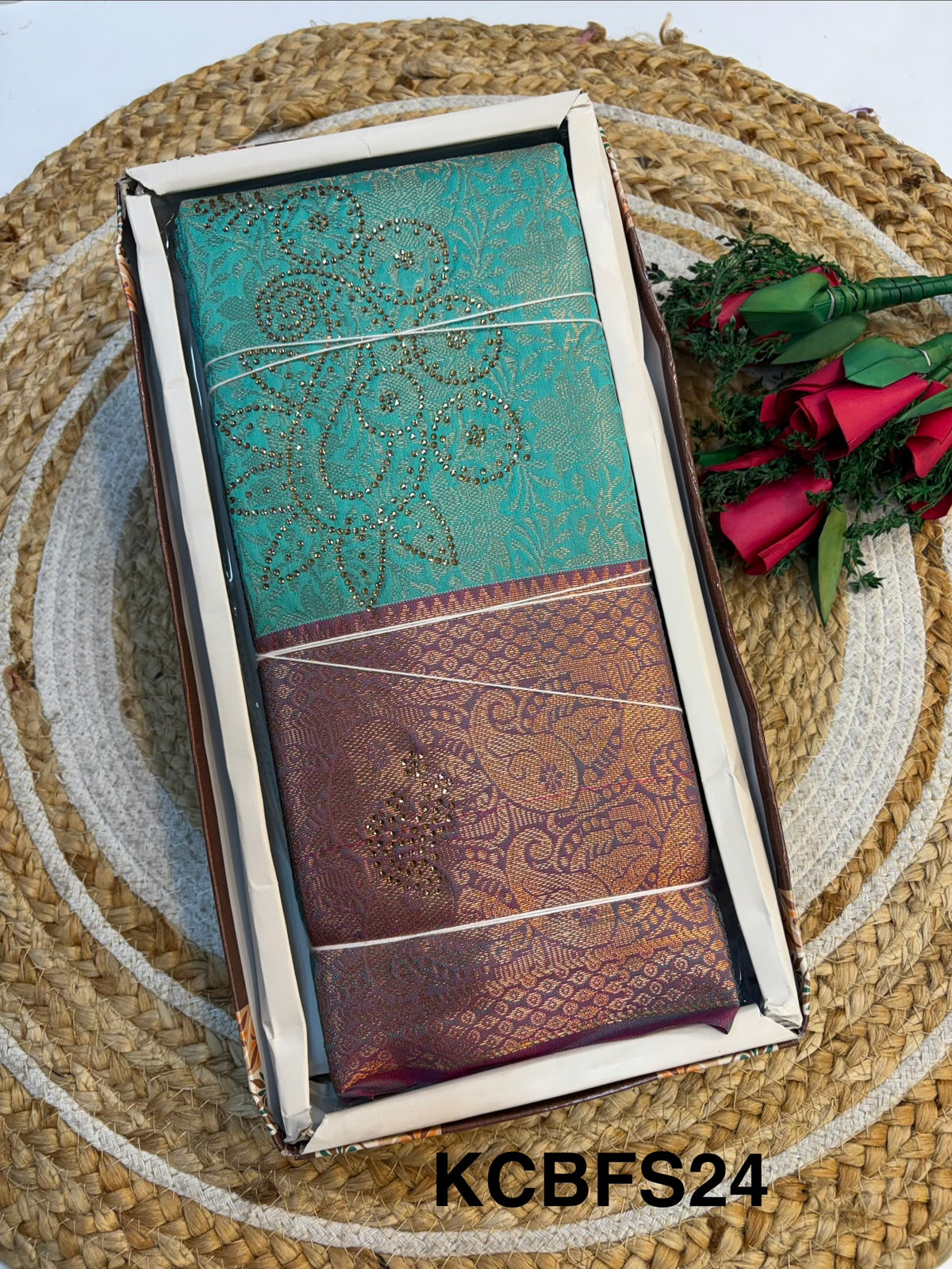 Budget friendly Silk Saree With Stones(KCBFS24)