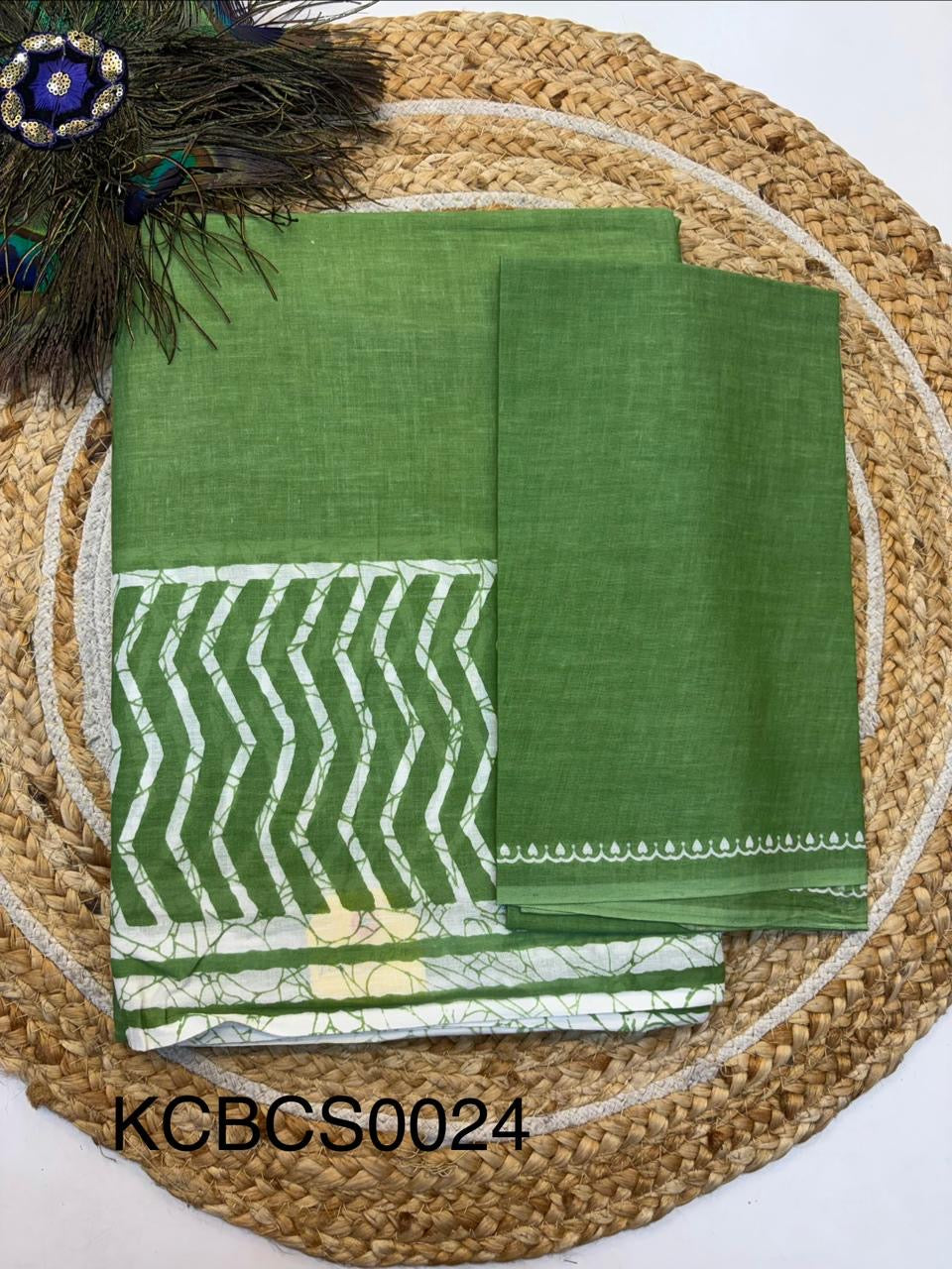 Bagru Cotton Saree with 1M Separate Blouse.(KCBCS0024)