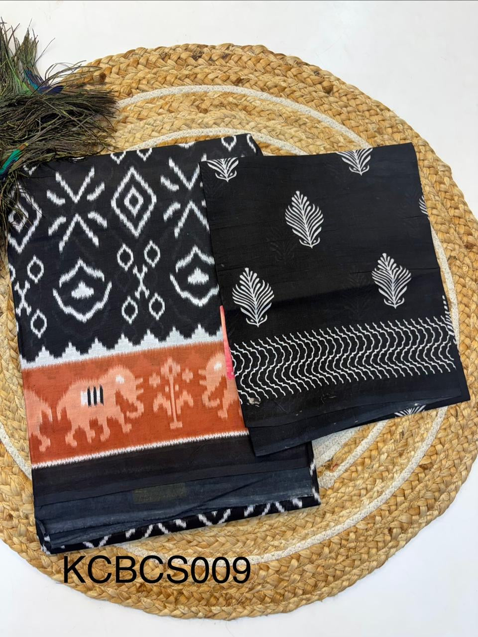 Bagru Cotton Saree with 1M Separate Blouse.(KCBCS009)