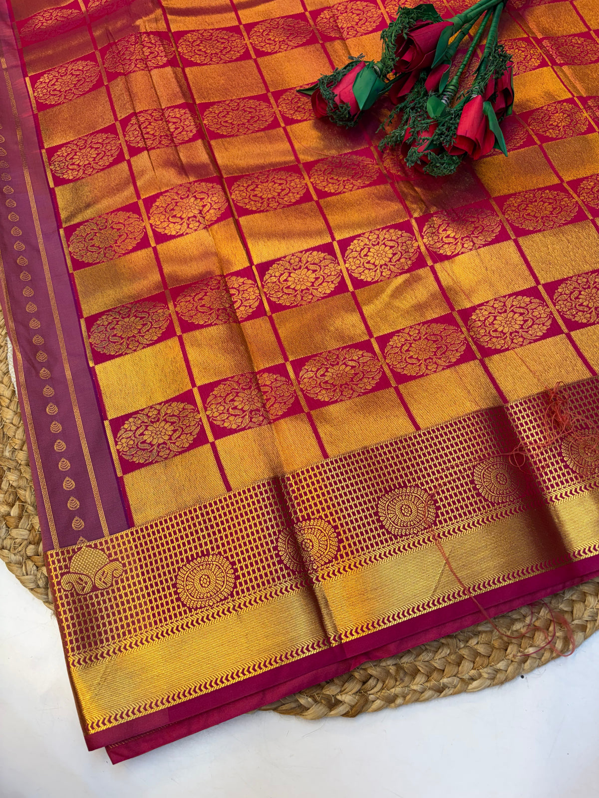 Silk Saree Pattu Onion Pink With Rani pink Border - (KCSSP008)