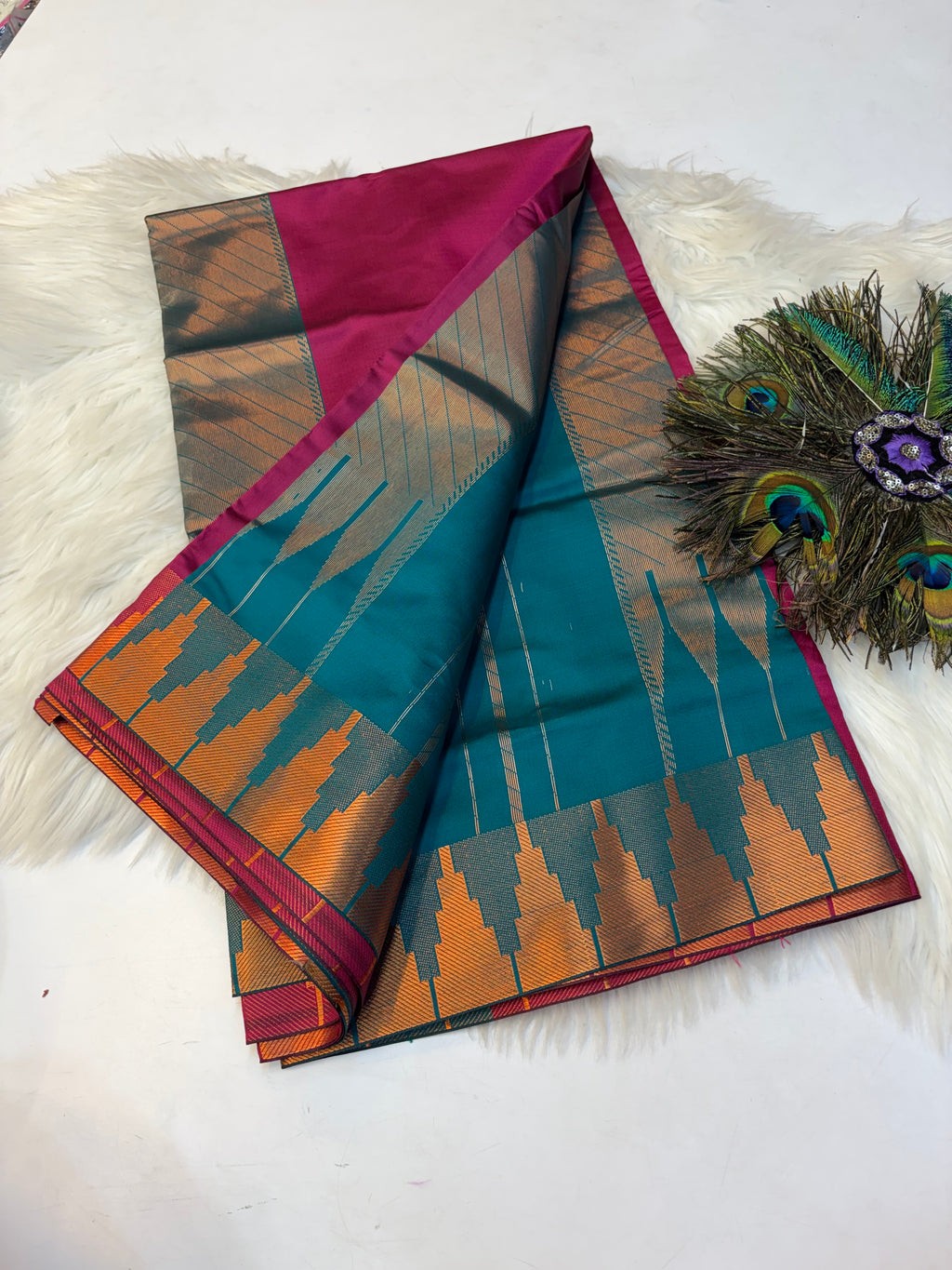 Plain Saree Contrast Border -(KCBF004)