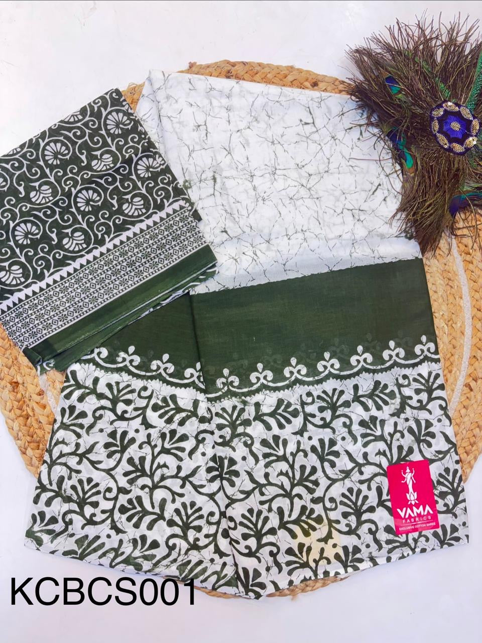 Bagru Cotton Saree with 1M Separate Blouse.(KCBCS001)