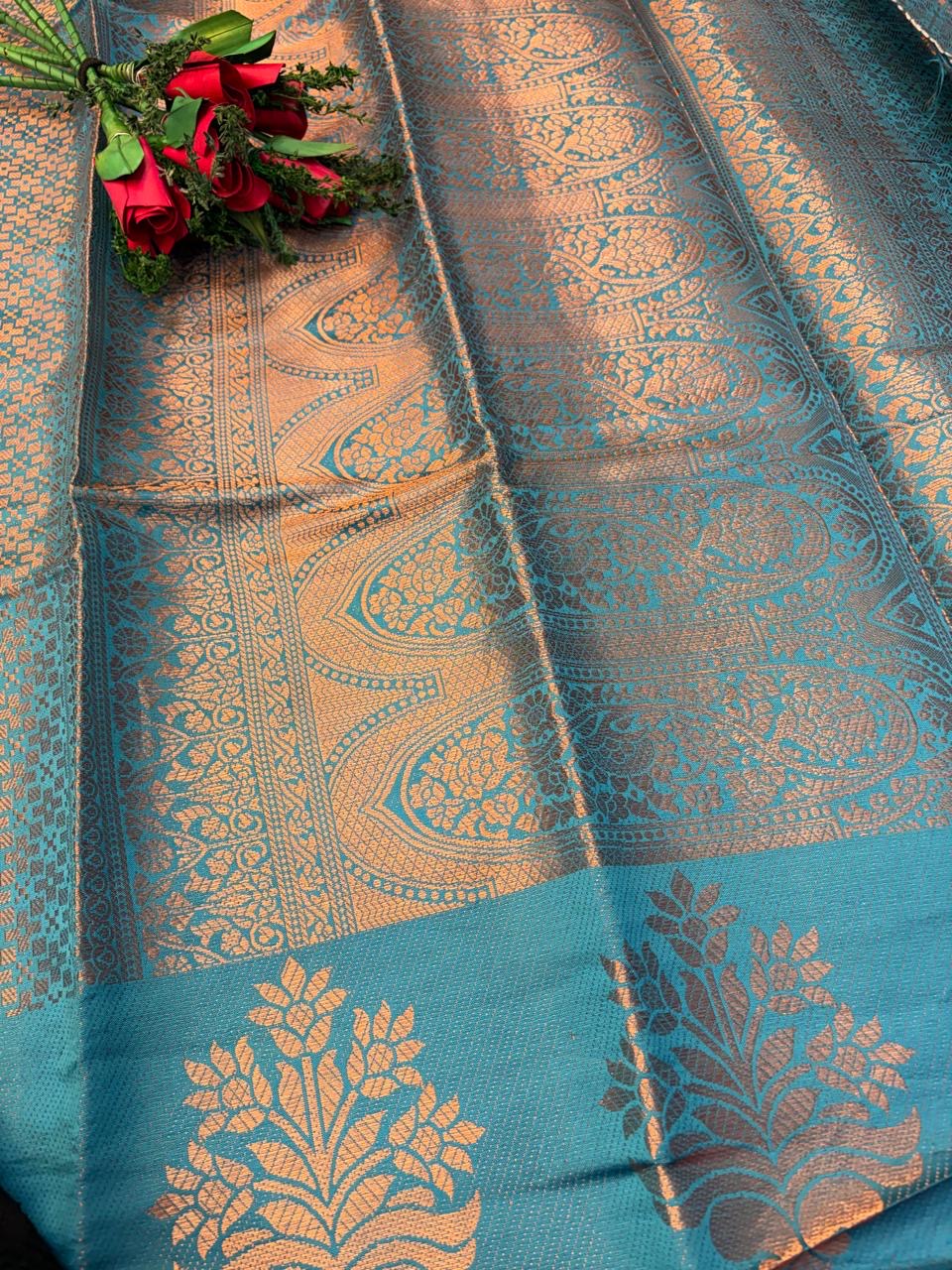 Banarasi Semi Silk Saree  Blue -(KCSS55)