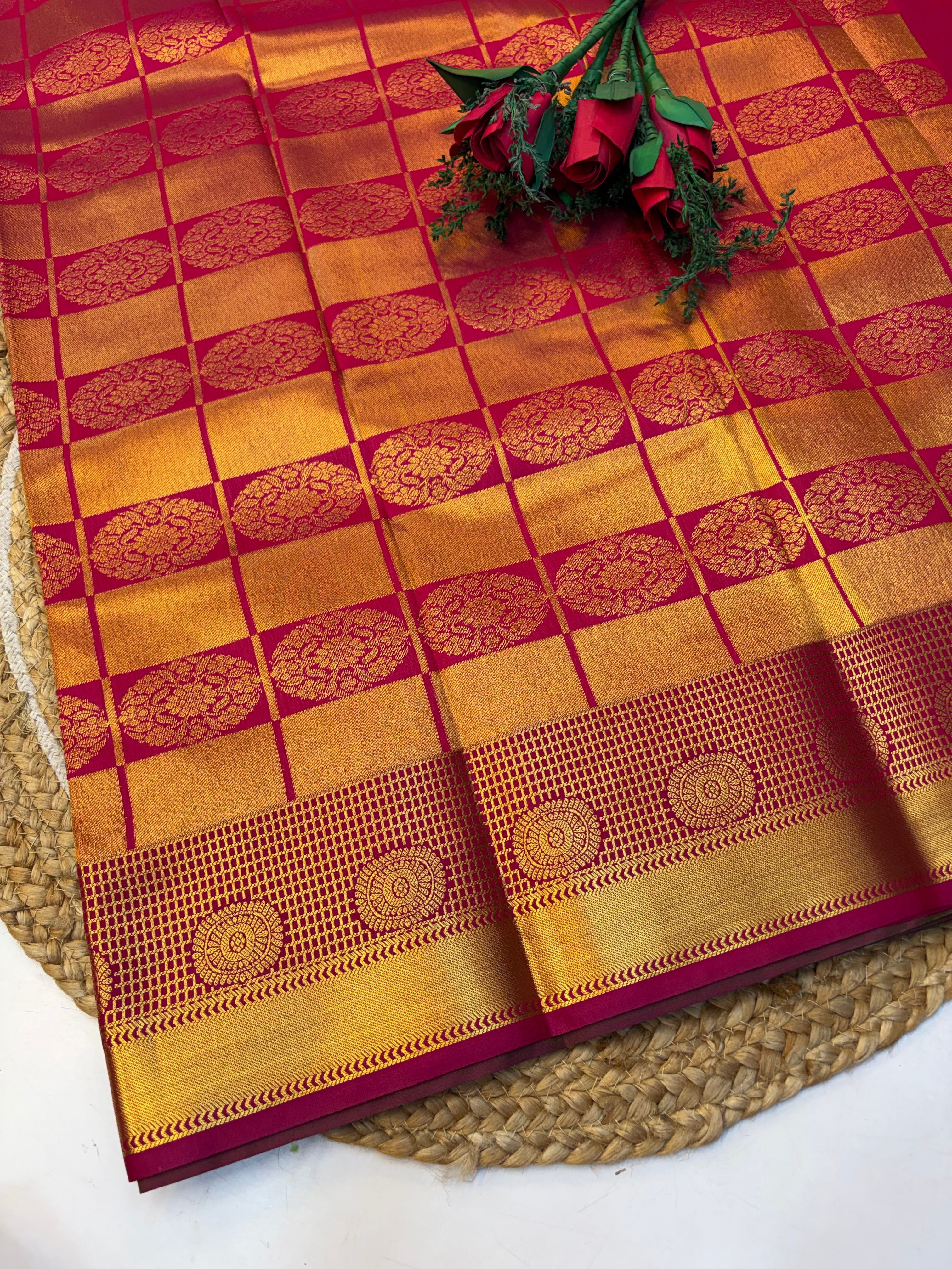 Silk Saree Pattu  Mehendi Green With Purple Border -(KCSSP002)