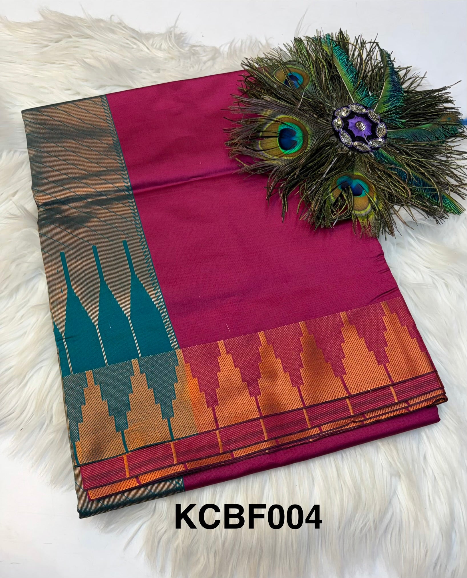 Plain Saree Contrast Border -(KCBF004)