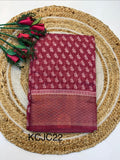 Fancy Cotton Blend Saree With Blouse, Fabulous Look and Budget-friendly pricing.(KCJC22)